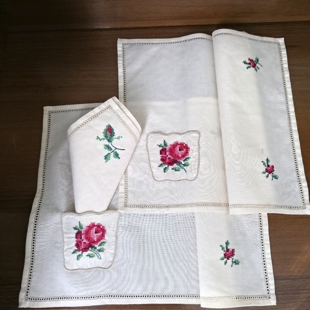 Vintage Vintage Linen Cotton Blend Napkin Set | 3 pcs Size ONE SIZE - 1 Thumbnail