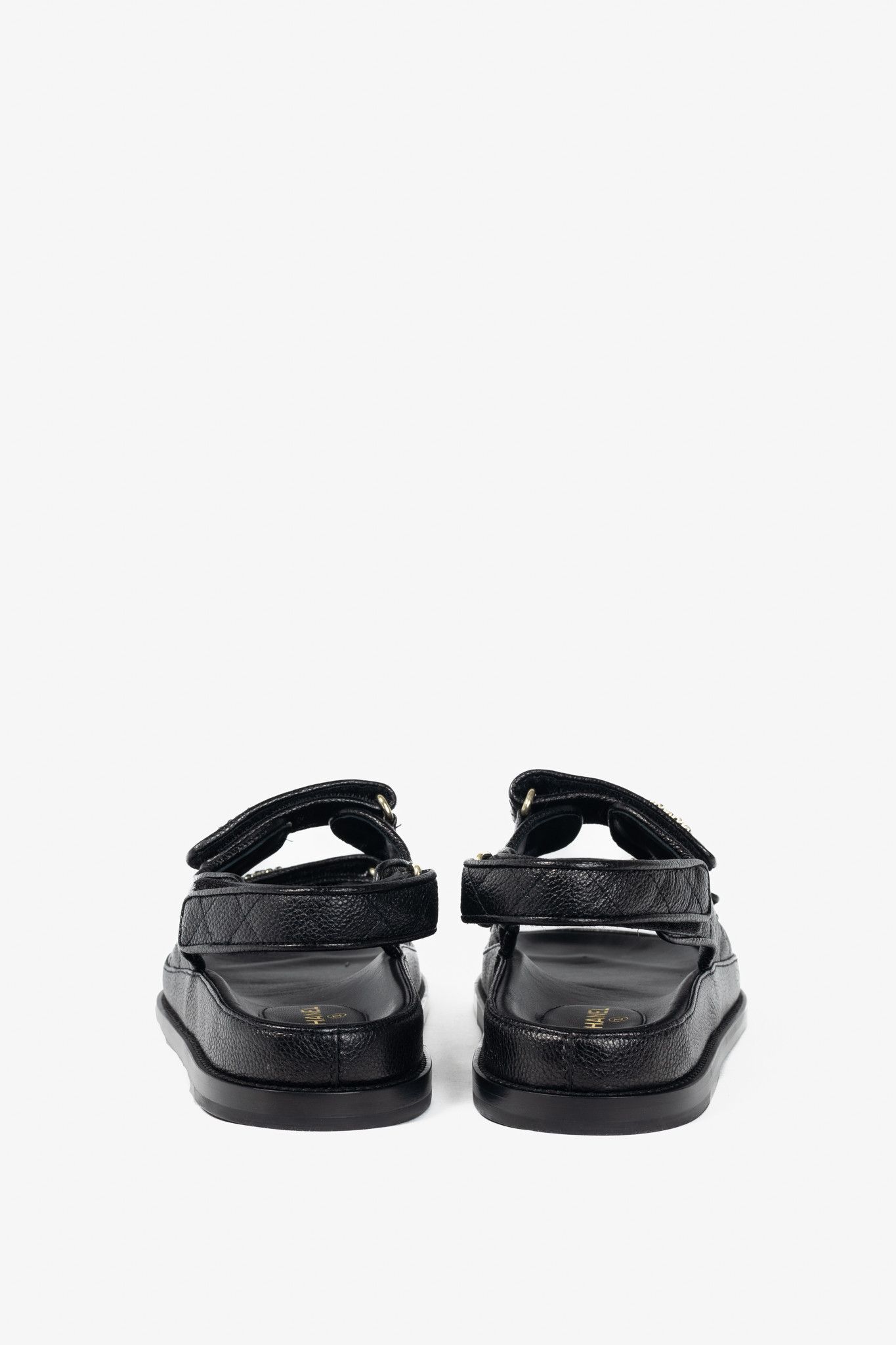 Chanel Chanel Black Caviar Quilted CC Dad Sandals Size US 9 / IT 39 - 4 Thumbnail