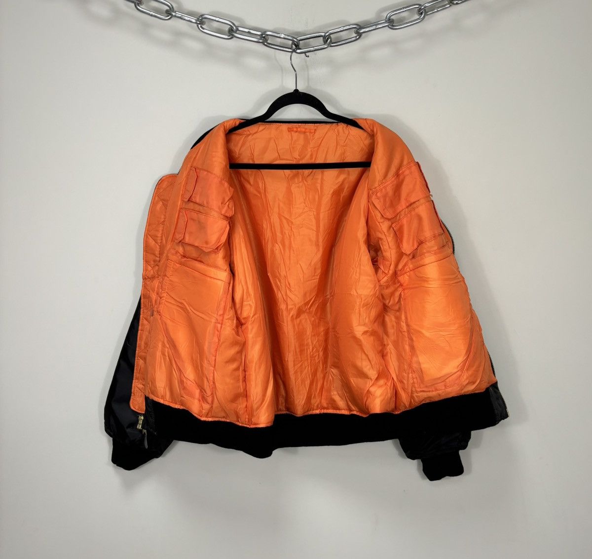 Vintage Vintage MA-1 Black Military Reversible Flight Bomber Jacket Size US XL / EU 56 / 4 - 2 Thumbnail
