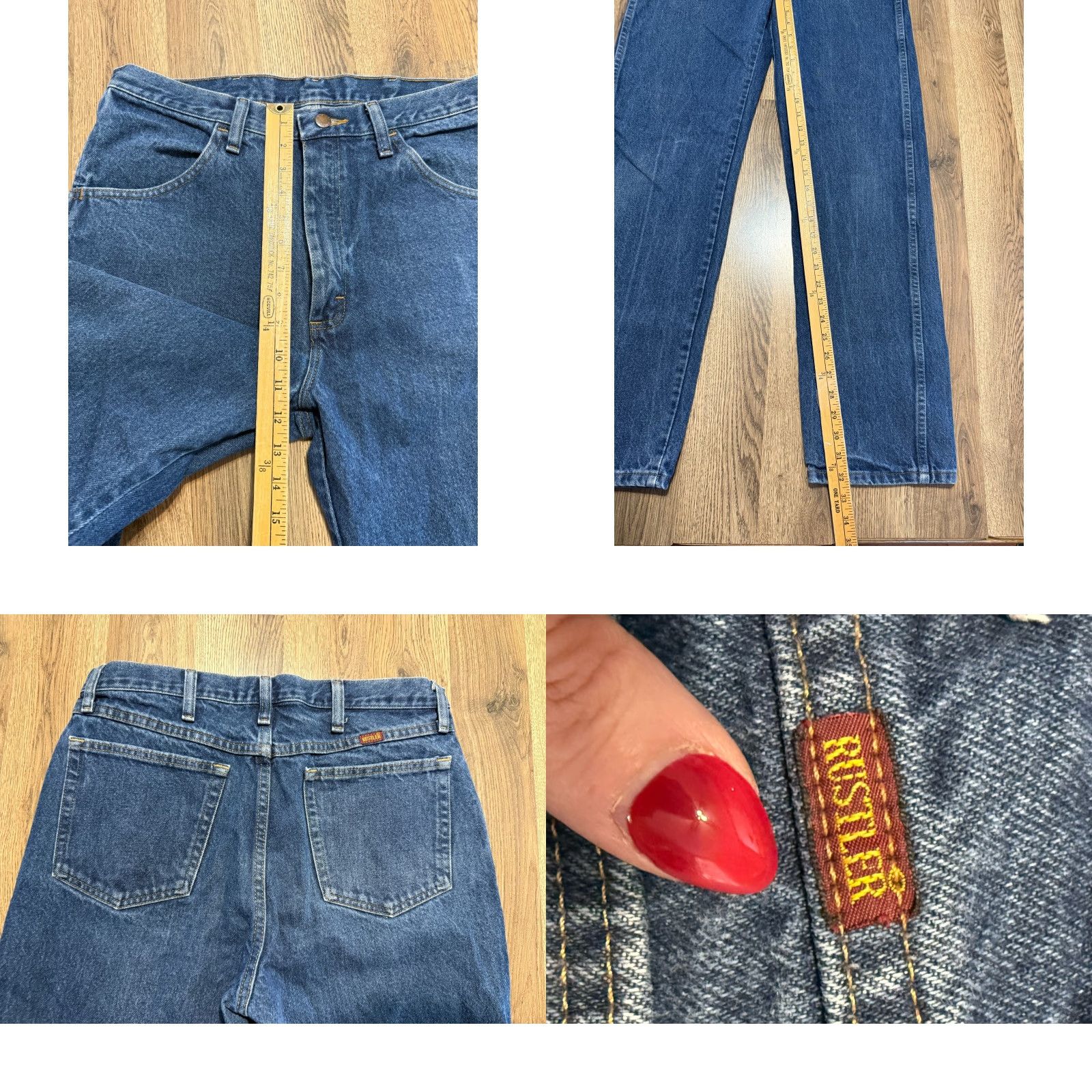 Vintage Rustler Jeans Men's 34x34 Blue Denim Straight Leg 5-Pocket Pockets Regular Rise Vintage No N/A Size US 34 / EU 50 - 8 Thumbnail