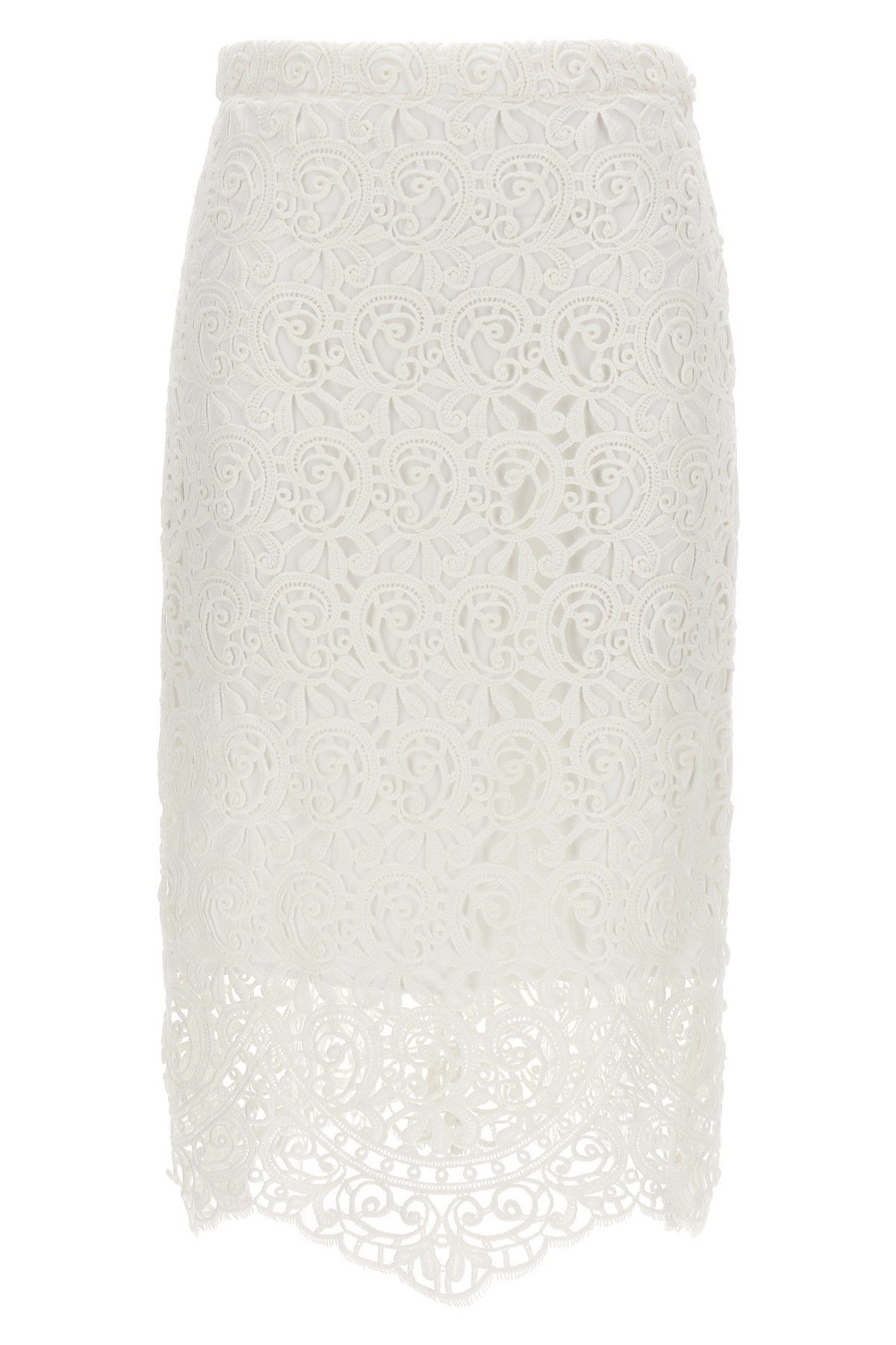 image of Burberry Lace Skirt in White, Women's (Size 26)