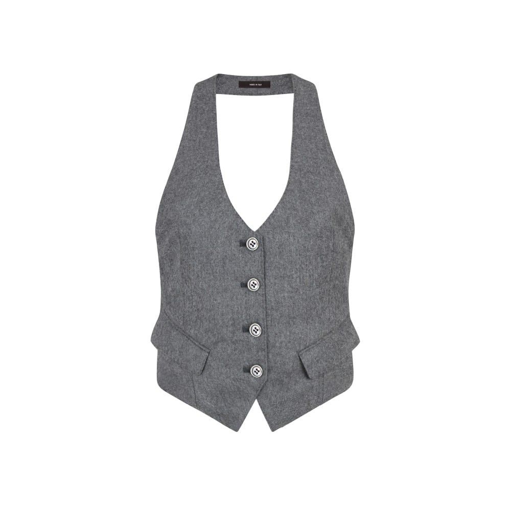 Tom Ford o1loc1c1025 WA0026 Open Back Waistcoat in Grey Size XS / US 0-2 / IT 36-38 - 1 Thumbnail
