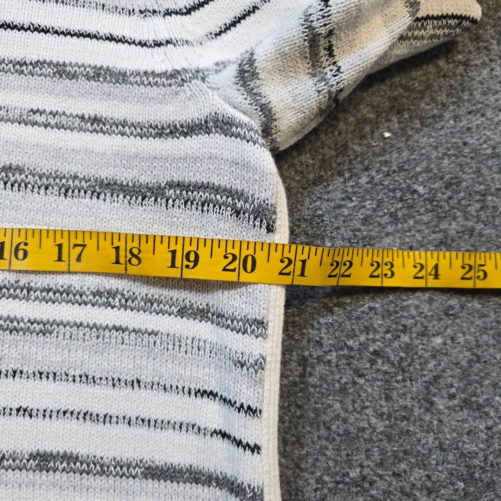 Talbots Talbots Sweater Womens XL White Gray Striped Knit Basic Casual Career Shirt Pullover Long Sleeve Round Neck Knit Regular Classic Nike Size XL / US 12-14 / IT 48-50 - 5 Thumbnail