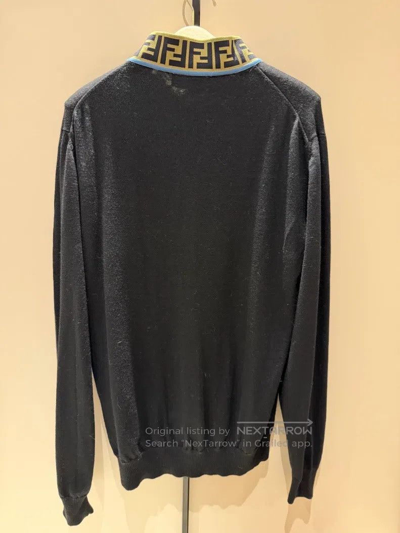 Fendi Fendi Black wool knit sweater with vintage flower collar Size US M / EU 48-50 / 2 - 7 Thumbnail