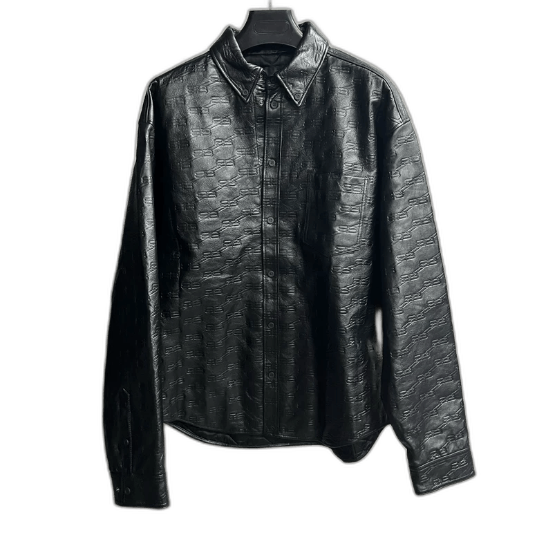 Balenciaga Balenciaga Black Logo Leather Jacket Coat Size US M / EU 48-50 / 2 - 1 Thumbnail