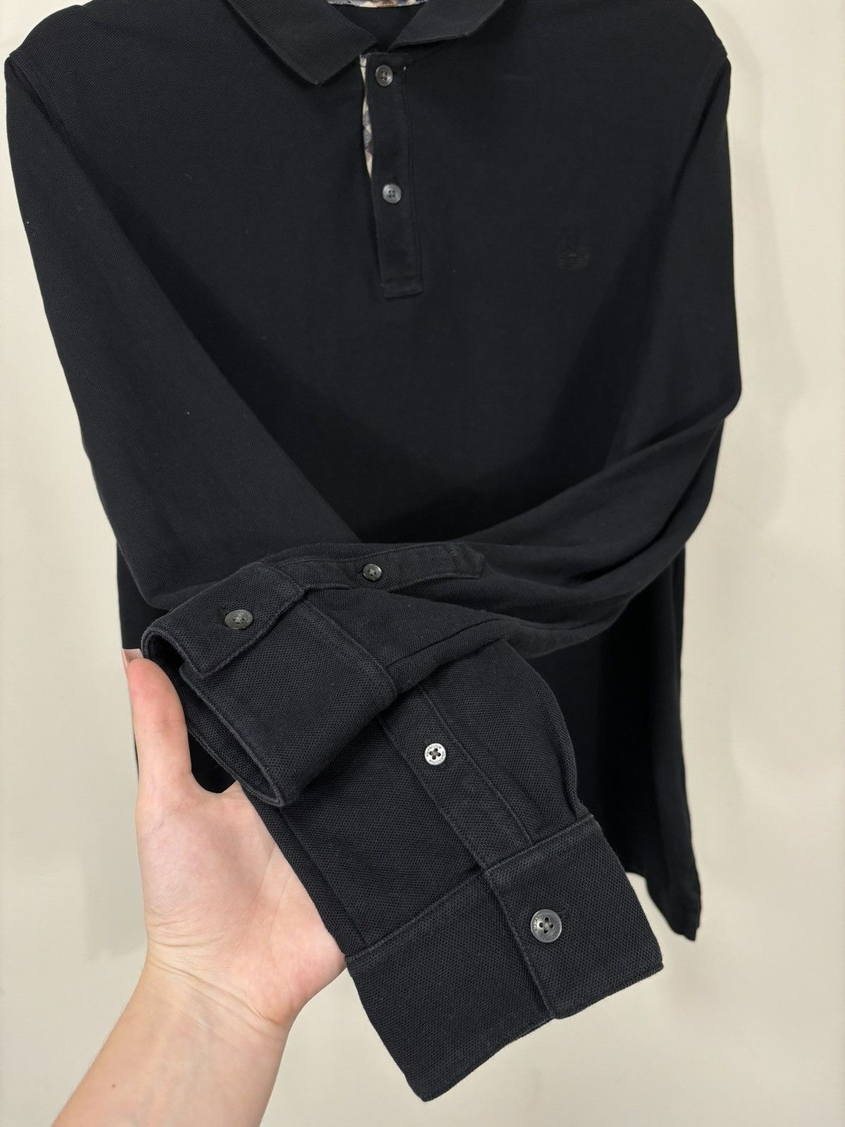 Aquascutum Vintage Aquascutum Classic Black Long Sleeve Polo Shirt Size US M / EU 48-50 / 2 - 5 Thumbnail