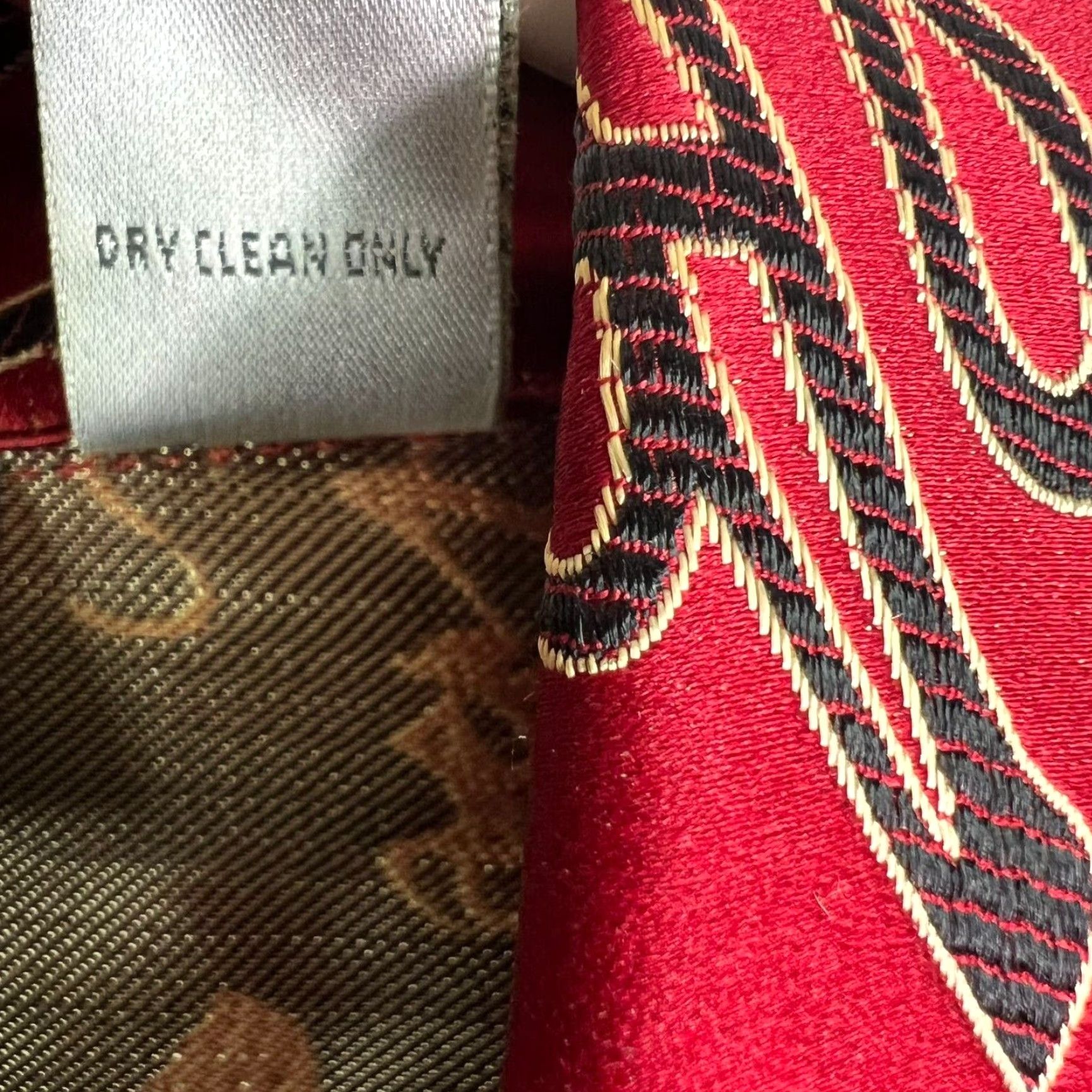Vintage Chico's Silk Blend Asian Design Blazer Kimono Jacket Women’s L Red Satin Writing Size L / US 10 / IT 46 - 7 Thumbnail