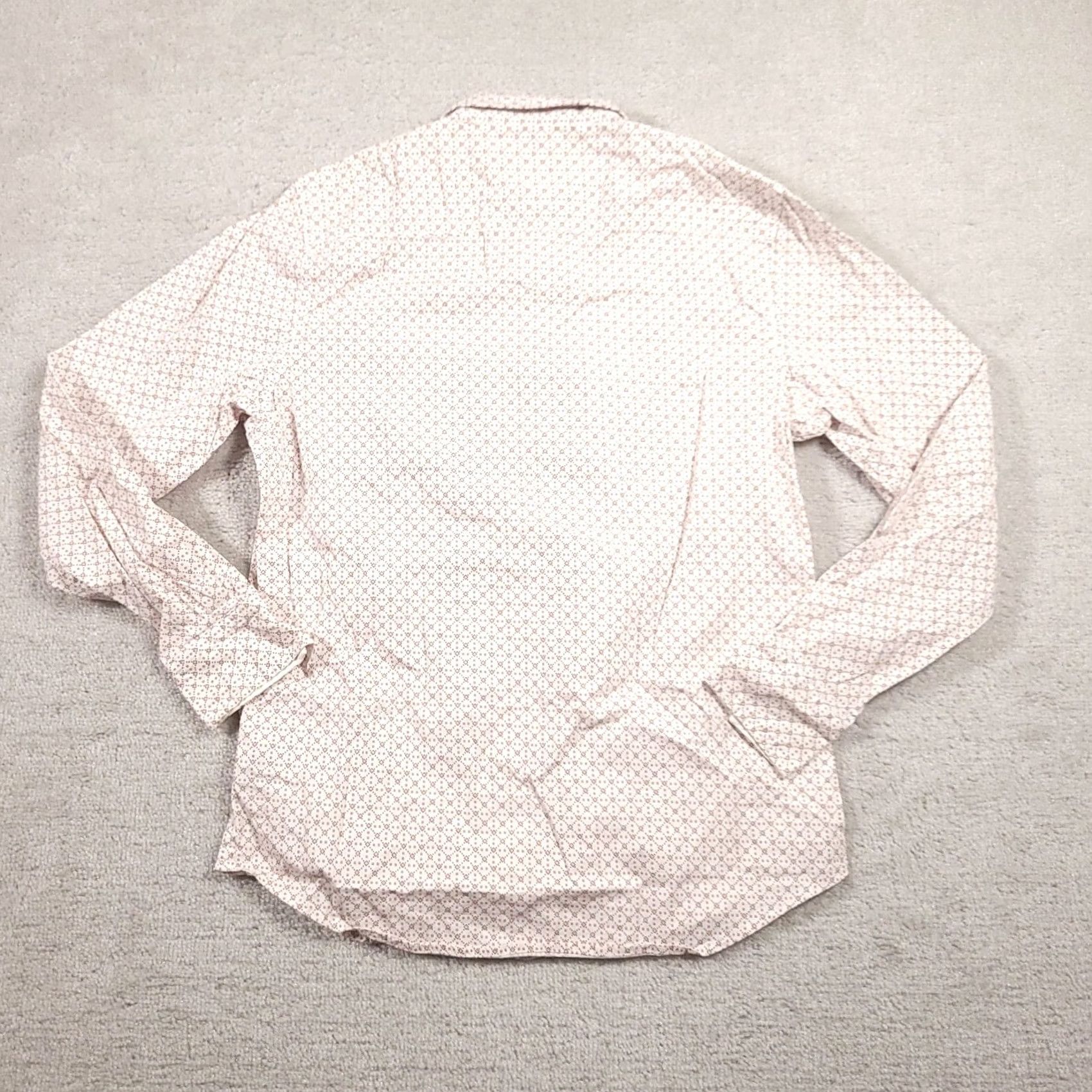 Alexander Julian Colours By Alexander Julian Geometric Stretch Button Down Shirt Men Medium White Size US M / EU 48-50 / 2 - 7 Thumbnail