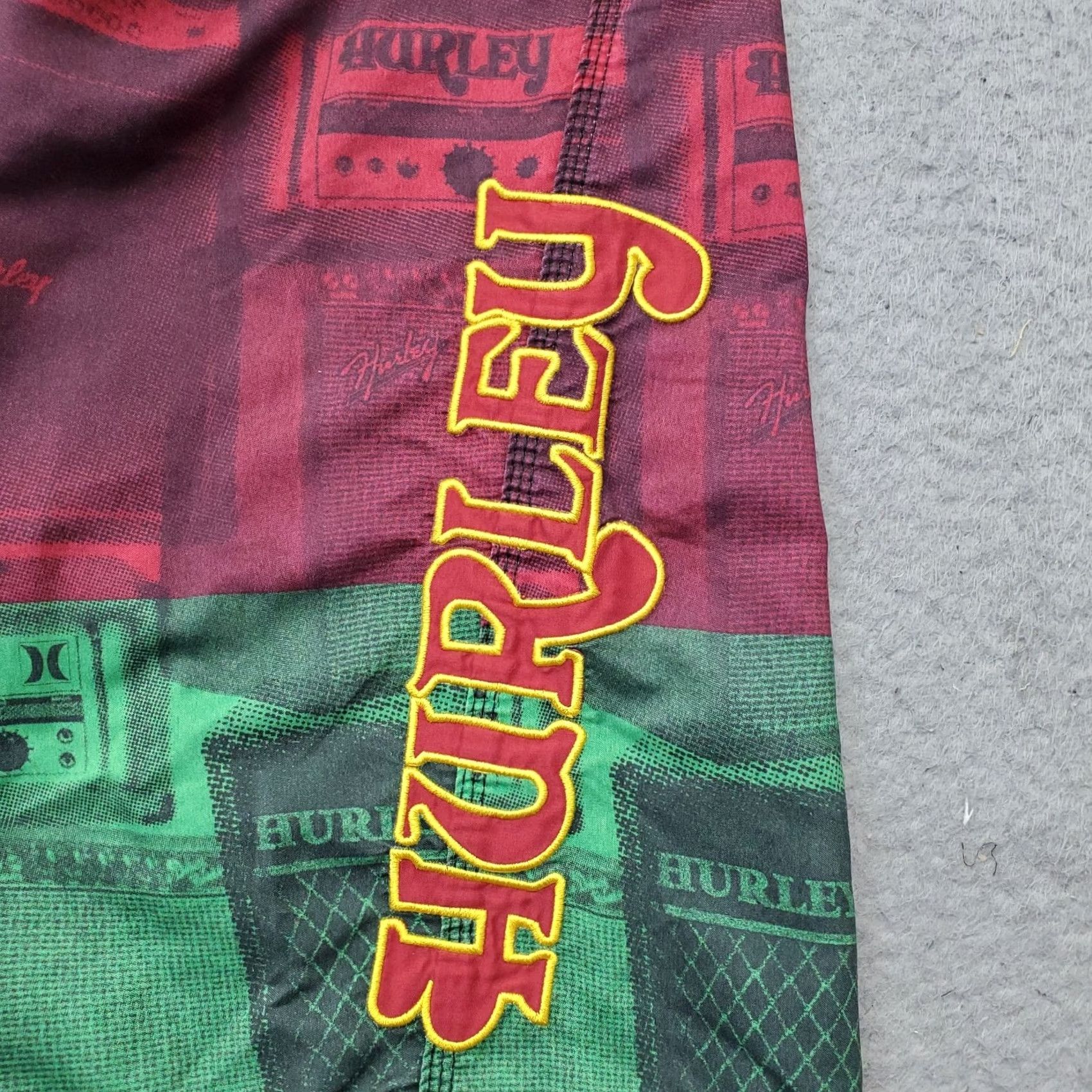 Hurley Hurley Board Shorts Mens XL Geometric Embroidered Logo Drawstring Size US 36 / EU 52 - 6 Thumbnail