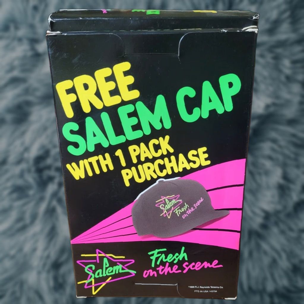 Vintage VTG Salem Baseball Cap NEW Menthol 90s Promo Hat Black One Size Men Adjustable Cap Size ONE SIZE - 1 Thumbnail