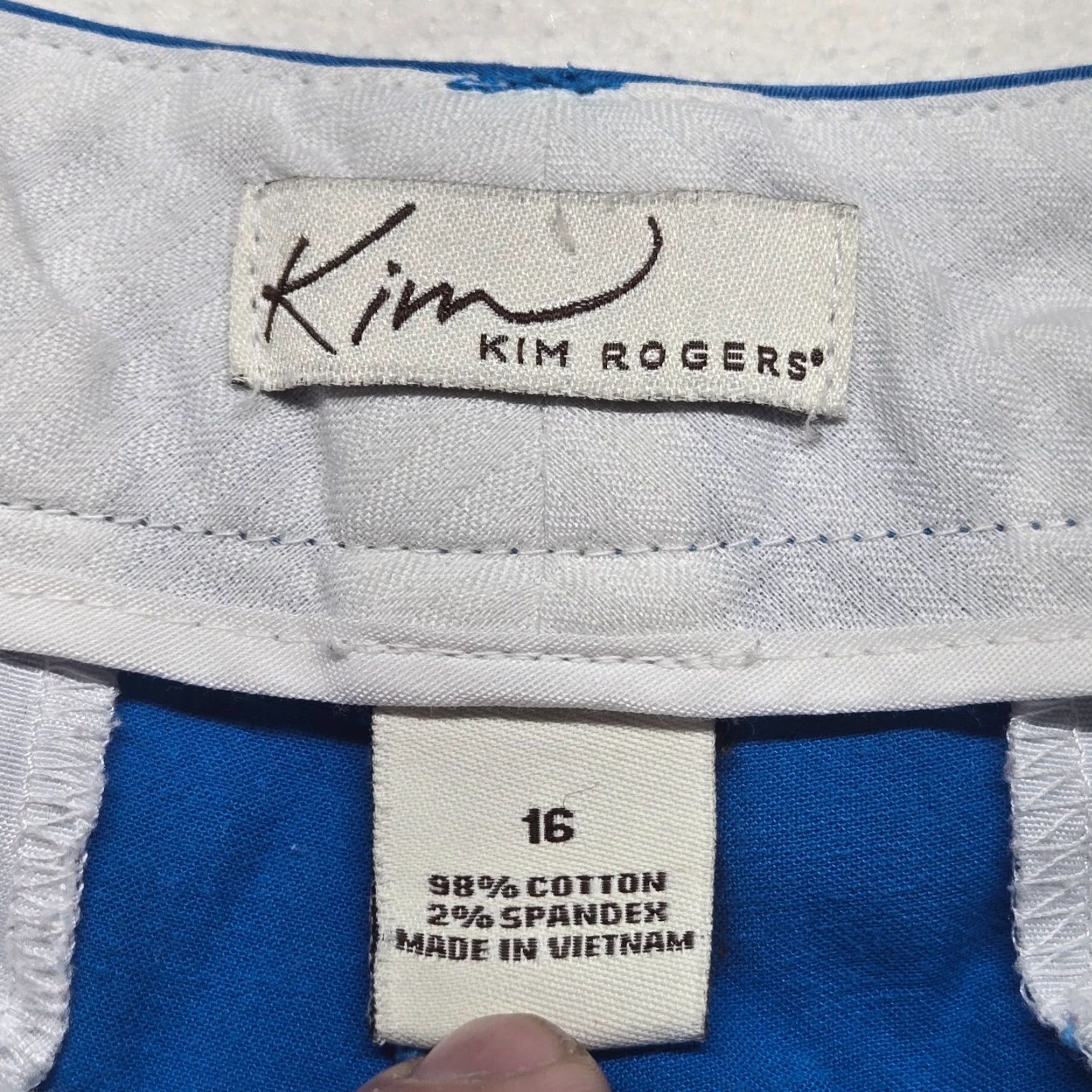Vintage VINTAGE Kim Rogers Pants Women Solid Blue Cropped Straight 26.75in Inseam Size 16, High Rise, Regular Length, Casual Clothing Size 38" / US 16 / IT 52 - 2 Thumbnail