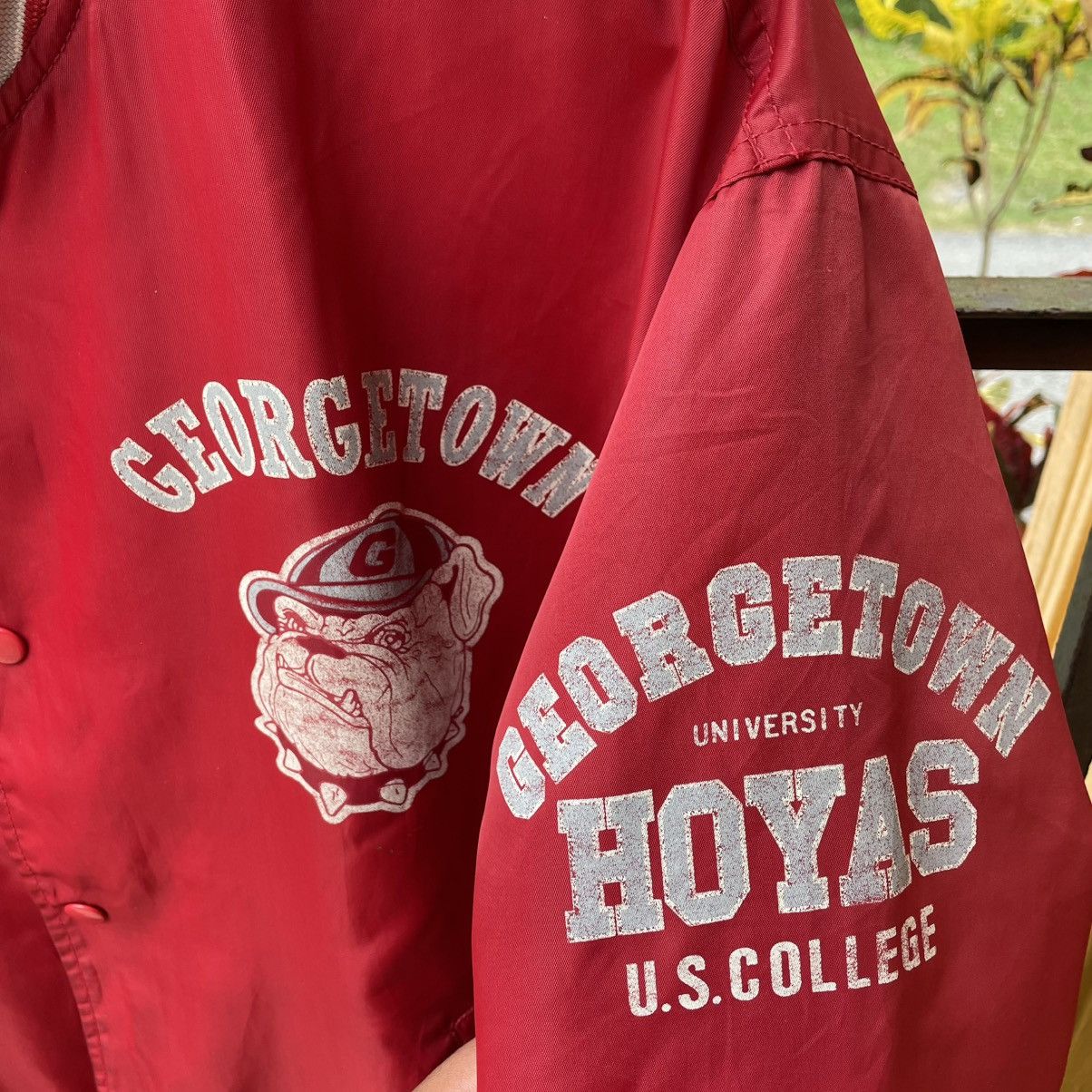 Vintage 🔥Vintage 90s Georgetown Hoyas Big Logo Nylon Light Jacket Size US L / EU 52-54 / 3 - 6 Thumbnail