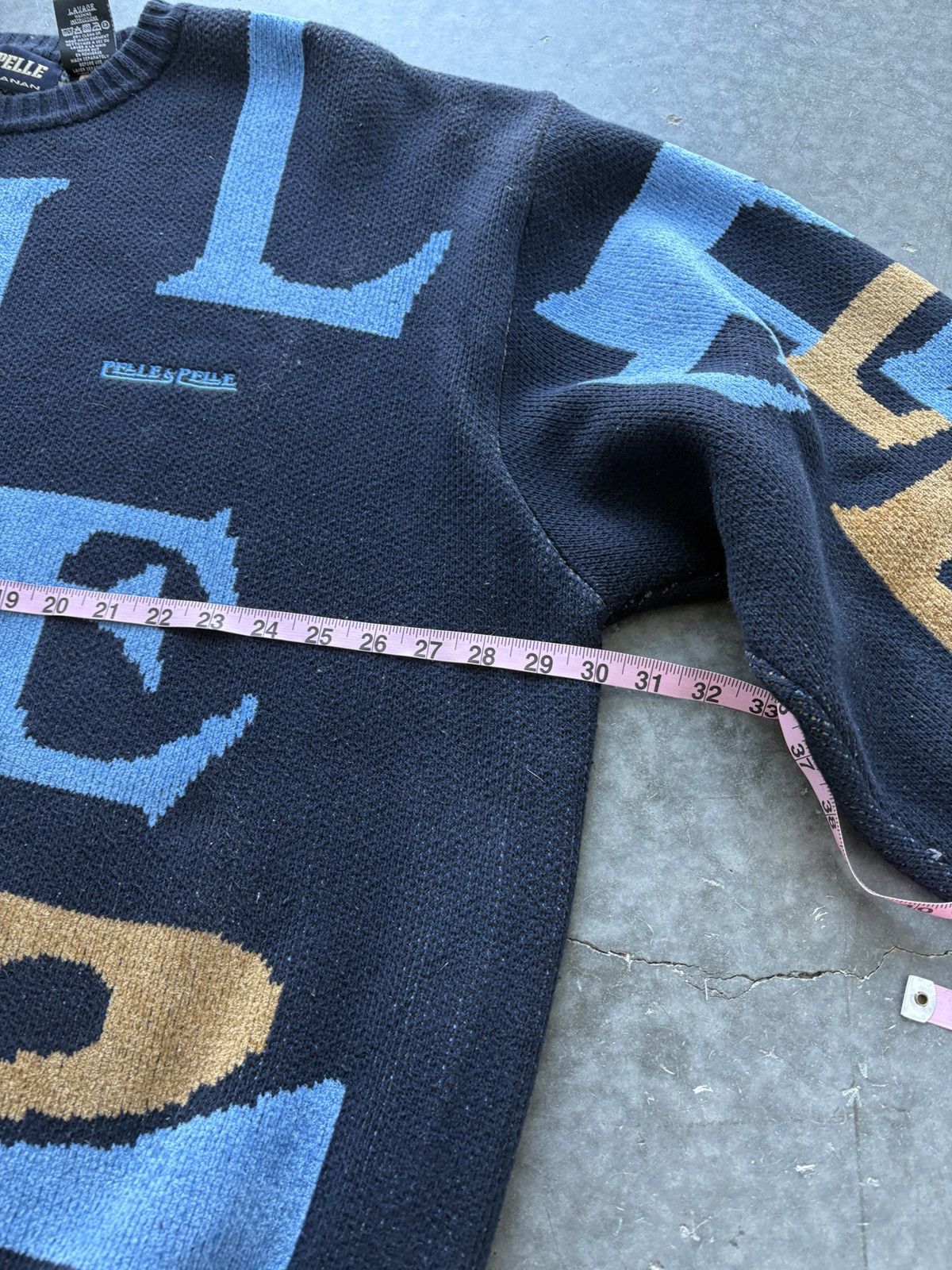 Pelle Pelle Vintage 90s Pelle Pelle Oversized Knit Sweater Size US XXL / EU 58 / 5 - 7 Thumbnail