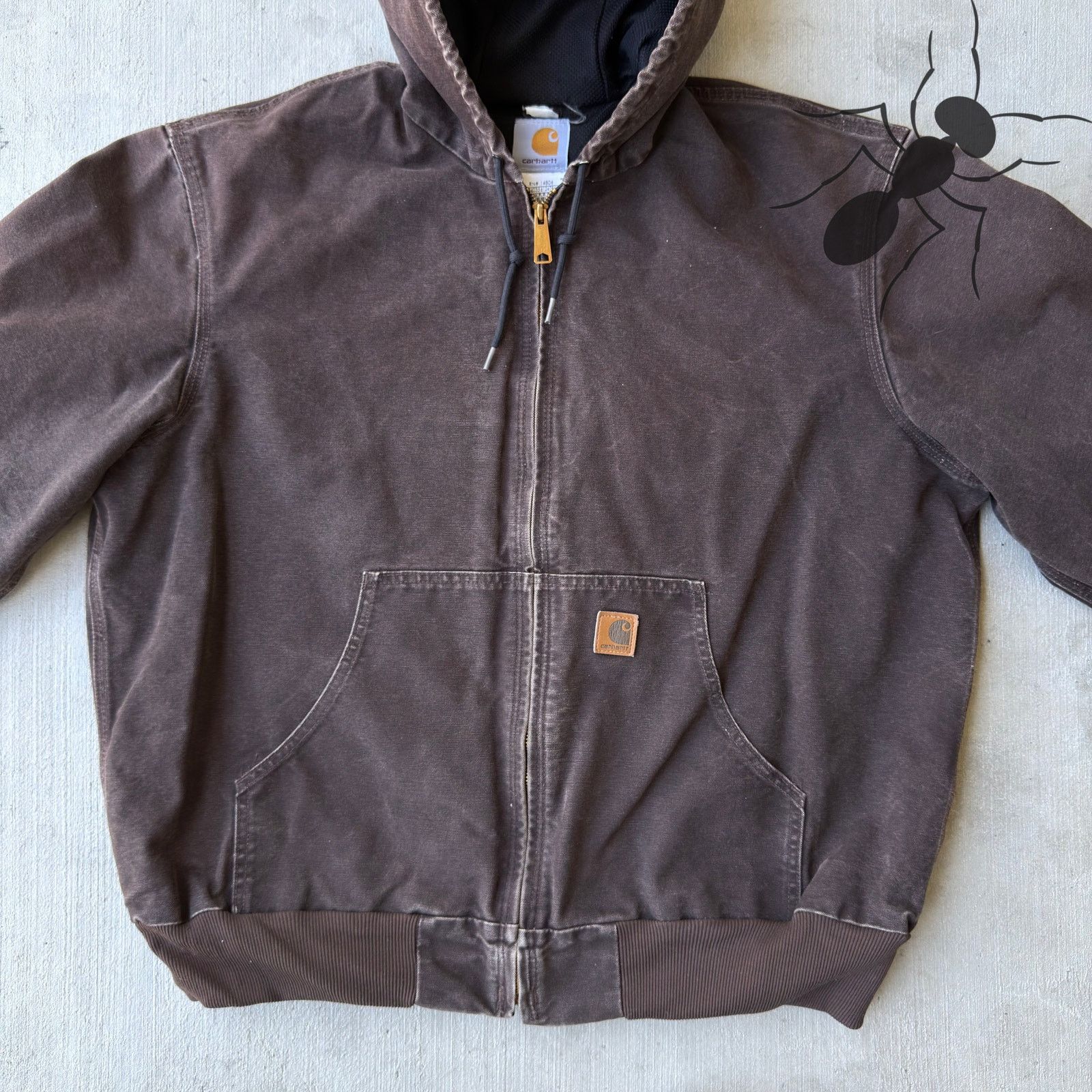Carhartt × Vintage Carhartt J25 DKB brown active hooded work wear jacket Size US XL / EU 56 / 4 - 3 Thumbnail