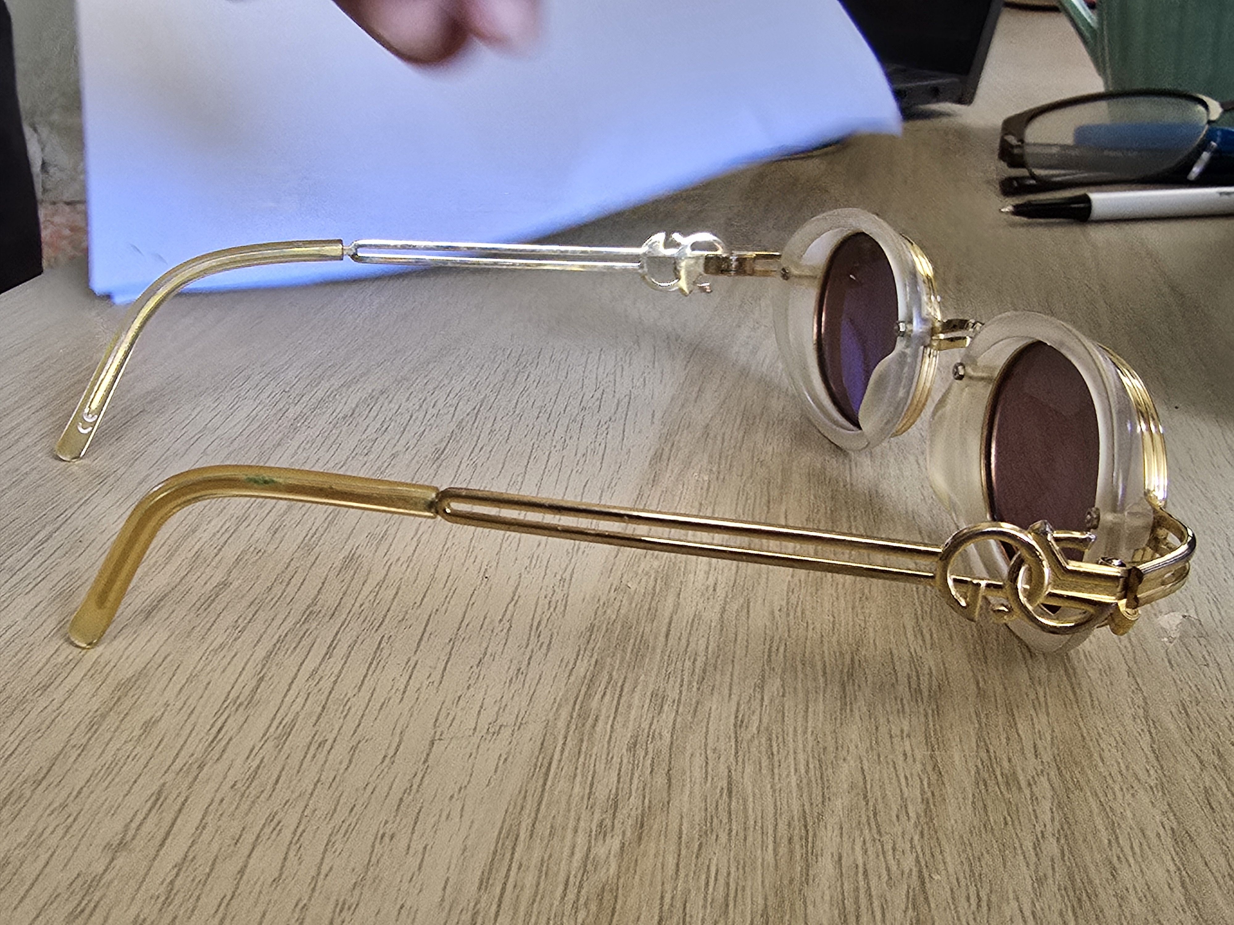 Jean Paul Gaultier 58-5201 Gold Translucent Goggle Sunglasses Size ONE SIZE - 2 Thumbnail