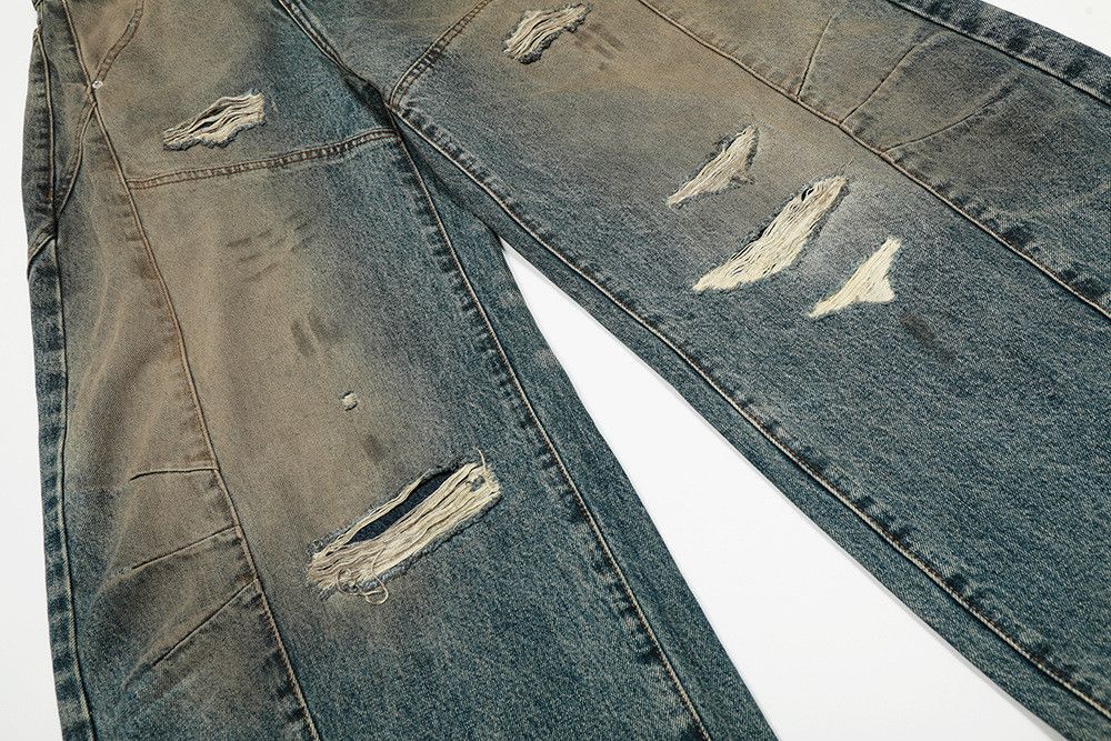 Vintage American washed distressed men's ripped jeans Size US 32 / EU 48 - 4 Thumbnail