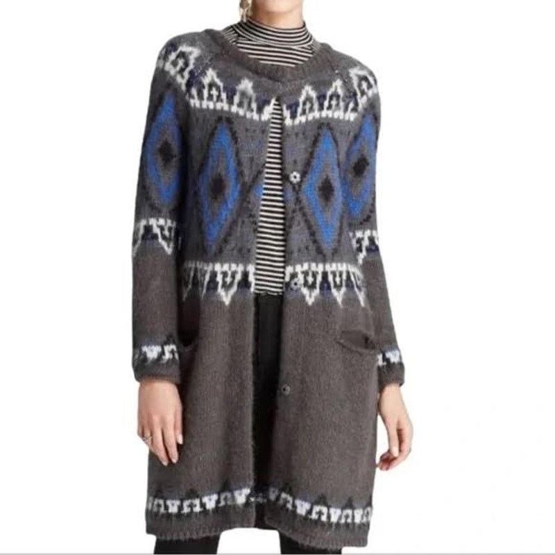 Free People Free People | Frosted Fair Isle Cardigan Sweater | Small Size S / US 4 / IT 40 - 2 Thumbnail