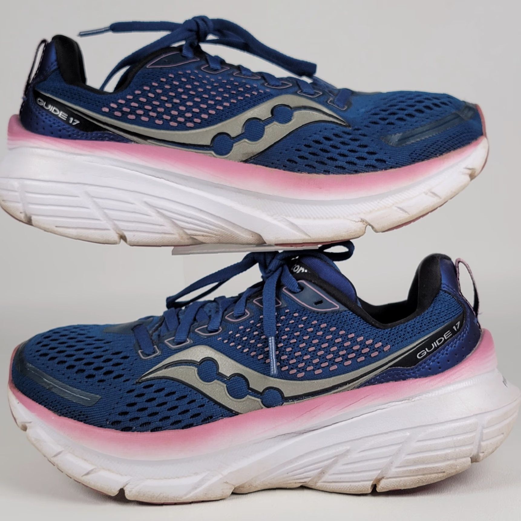 Saucony Saucony Guide 17 Women's Blue Lace Up Low Top Running Shoes Size 7.5 S10936-106 Sneaker Athletic Shoes Comfort Size M / US 6-8 / IT 42-44 - 5 Thumbnail