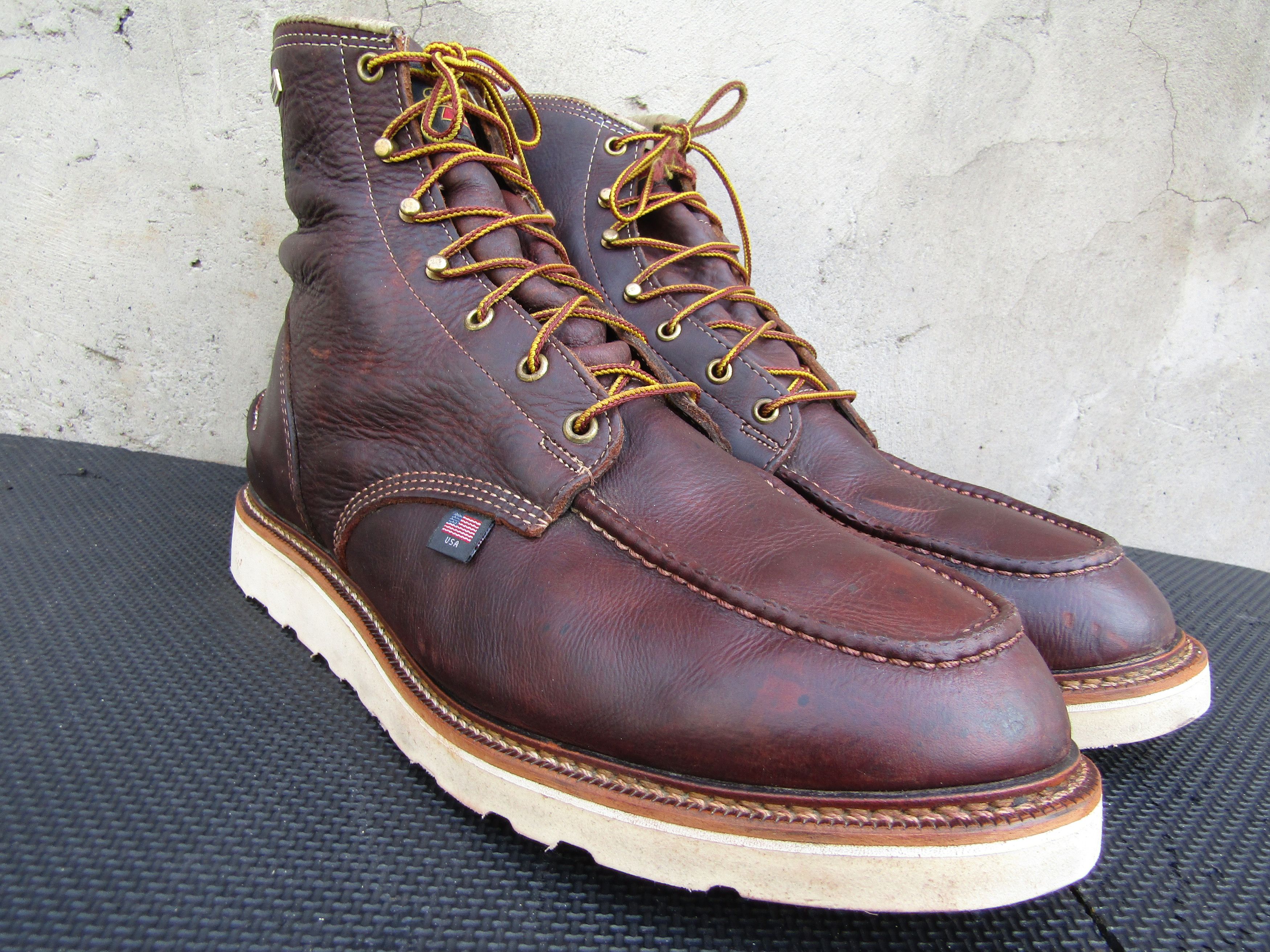 Thorogood Thorogood 1957 Briar Moc Toe Brown Leather 6" 814-3600 Size US 14 / EU 47 - 2 Thumbnail