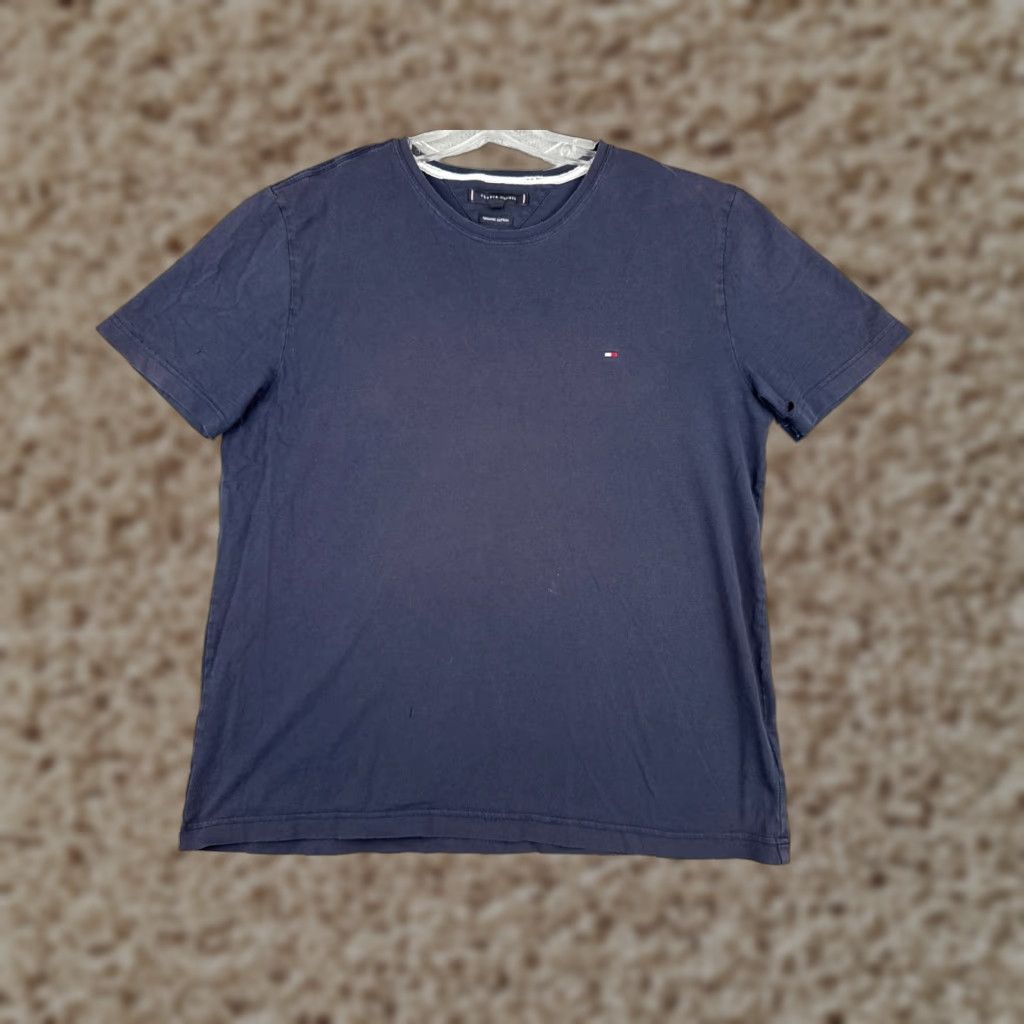 Tommy Hilfiger Tommy Hilfiger Shirt 2XL Blue Cotton Short Sleeve Crew Neck Mens Size US XXL / EU 58 / 5 - 1 Thumbnail