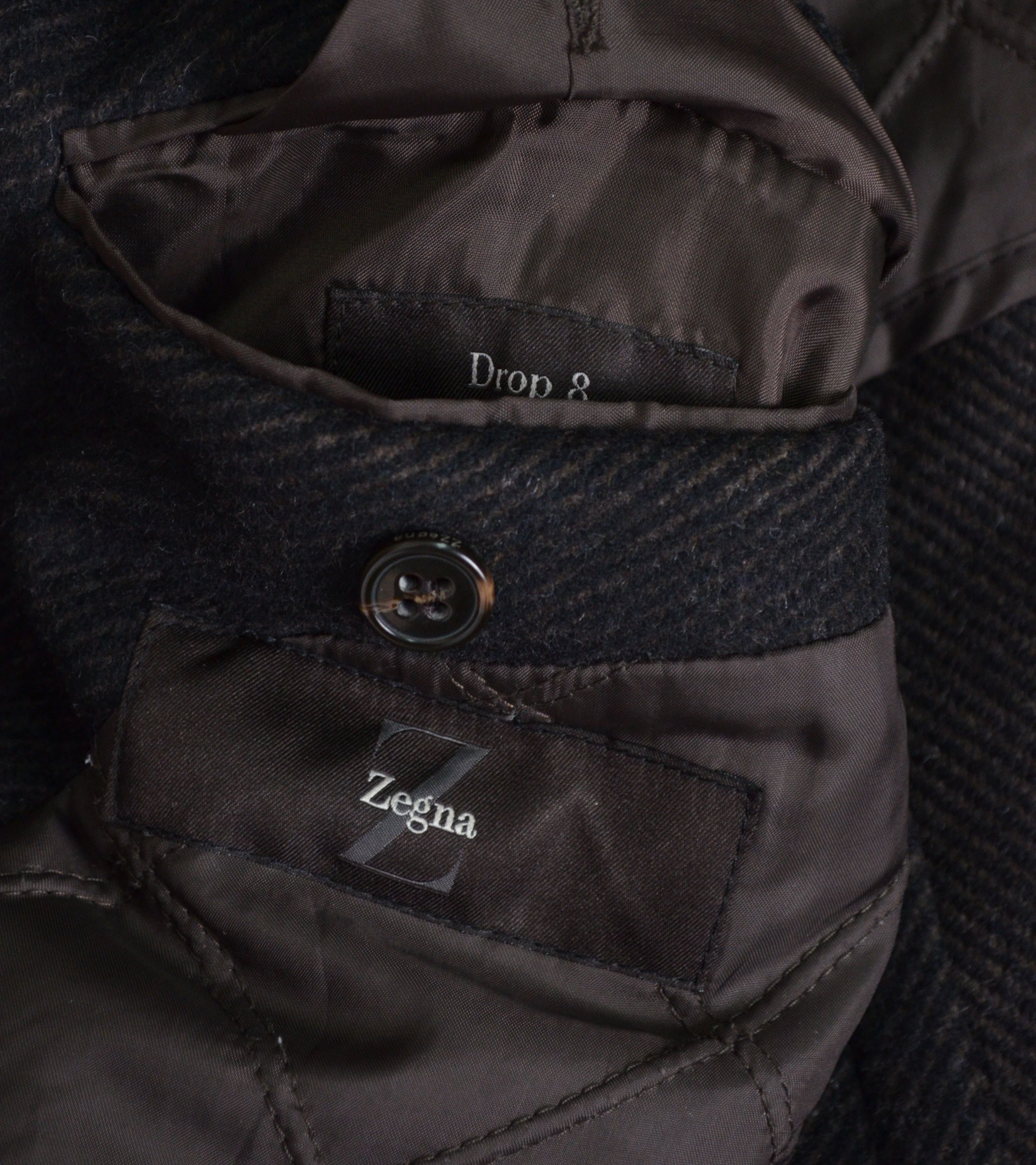 Designer × Z Zegna Z Zegna 100% Wool Black/Brown Pea Car Coat Jacket Sz 50/M Size US M / EU 48-50 / 2 - 15 Thumbnail