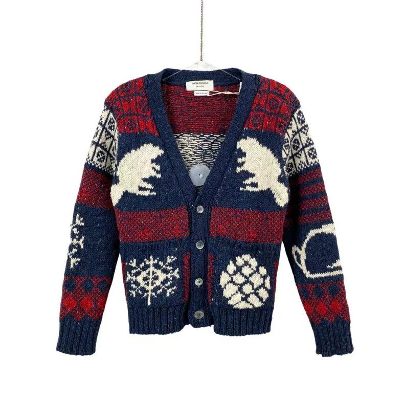 Thom Browne Thom Browne Printed knit sweater Size US XS / EU 42 / 0 - 1 Thumbnail