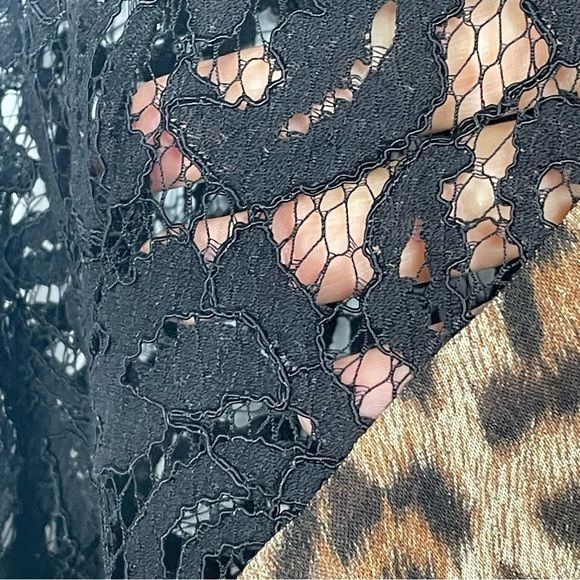 Michael Kors 𝅺Michael Kors Leopard Animal Print Top Lace Shoulders Women Size XS / US 0-2 / IT 36-38 - 16 Thumbnail