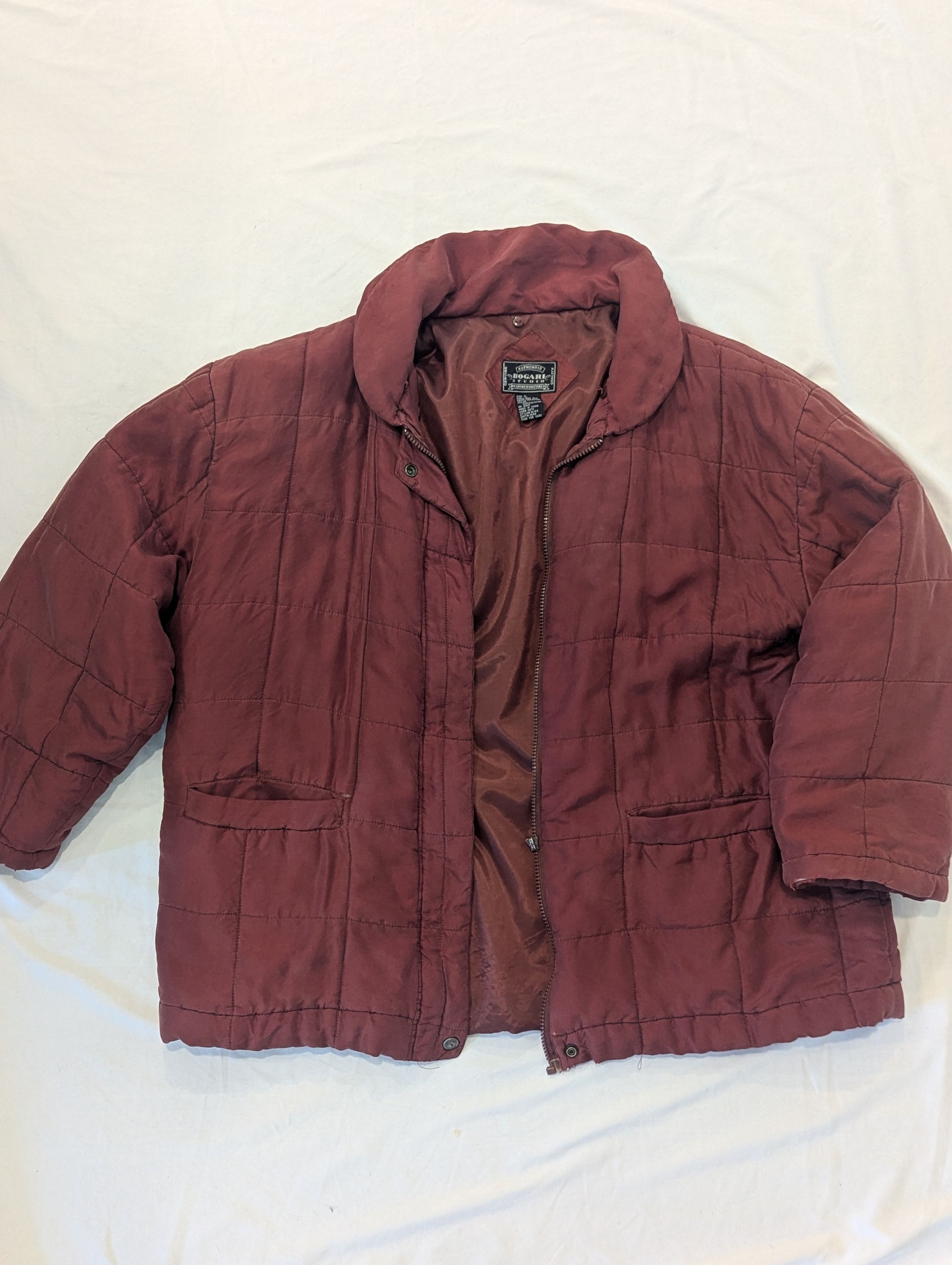 Other Vintage Bogari Studio Quilted Silk Jacket XL Maroon/Peach Size XL / US 12-14 / IT 48-50 - 1 Thumbnail