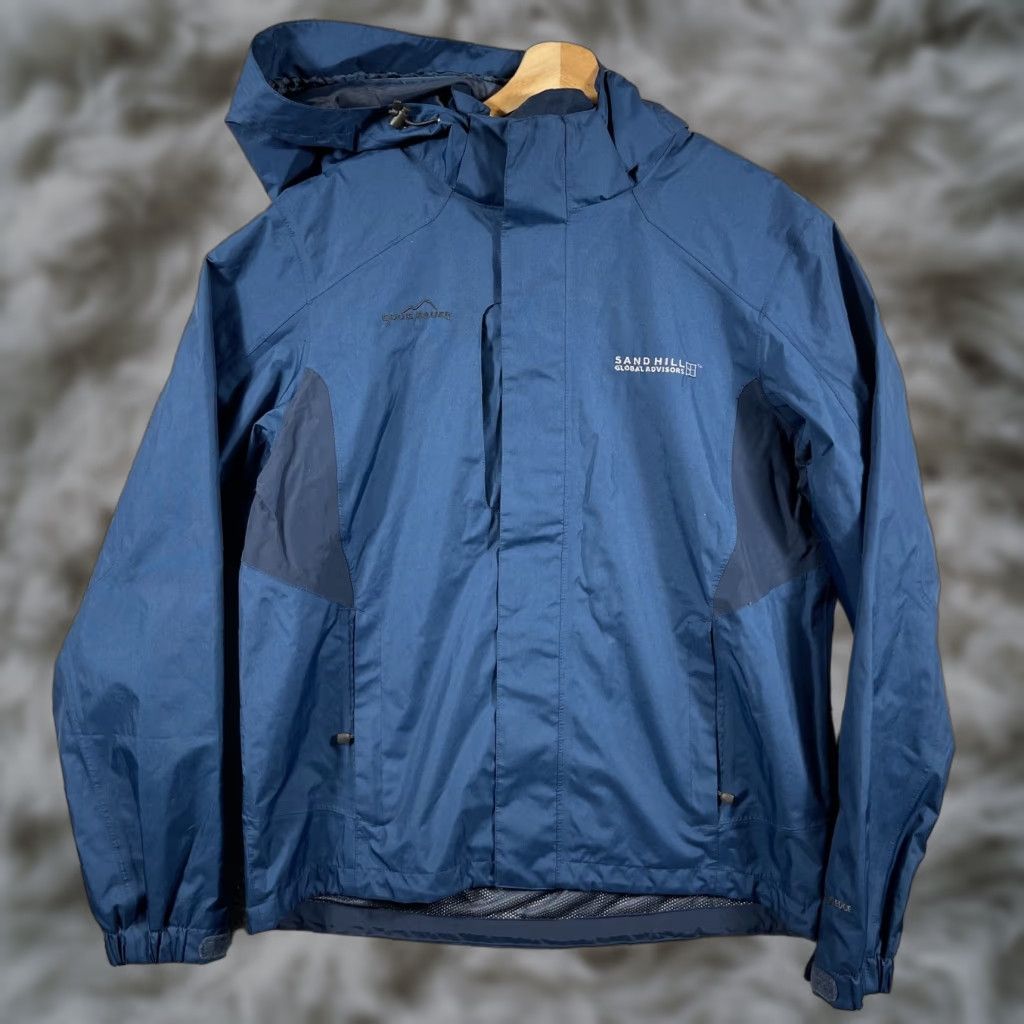 Eddie Bauer Eddie Bauer Jacket Mens Medium Blue Weatheredge EB550 Rain Shell Hood Hiking Size US M / EU 48-50 / 2 - 1 Thumbnail