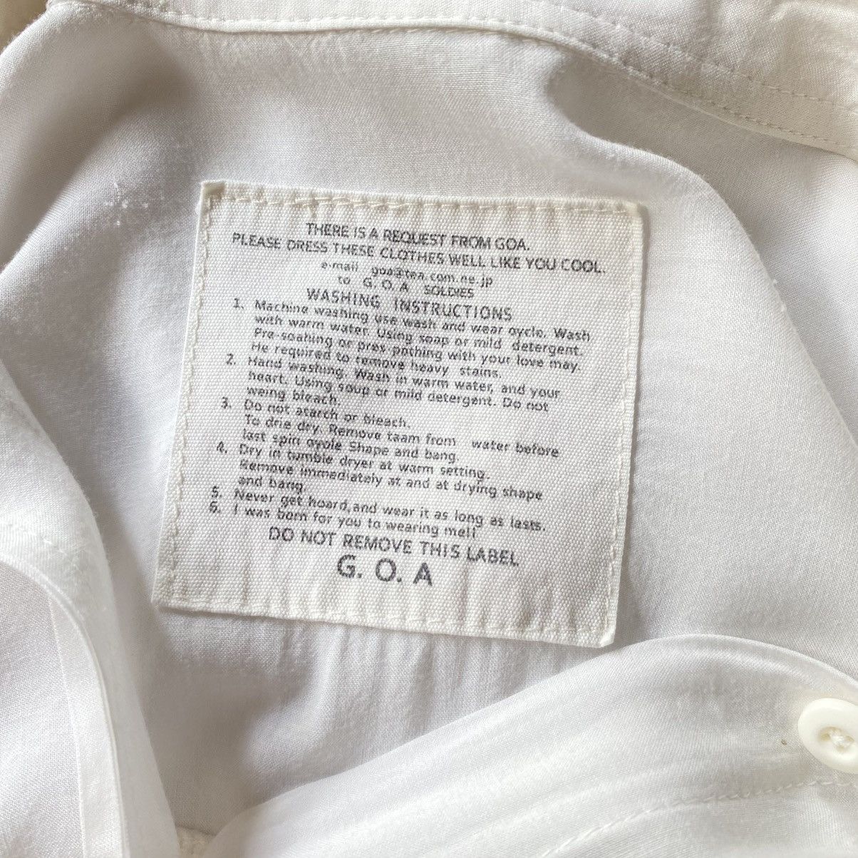 Designer × Japanese Brand G. O. A. White Classic Shirt with Roll-Up Sleeves Size M / US 6-8 / IT 42-44 - 5 Thumbnail