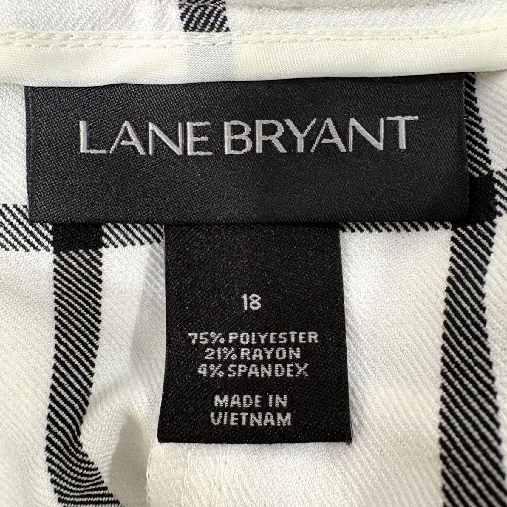 Vintage Lane Bryant Lena Tailored Crop Pants Womens 18 White Wide Leg Windowpane NWT Size 40" / US 18 - 4 Thumbnail