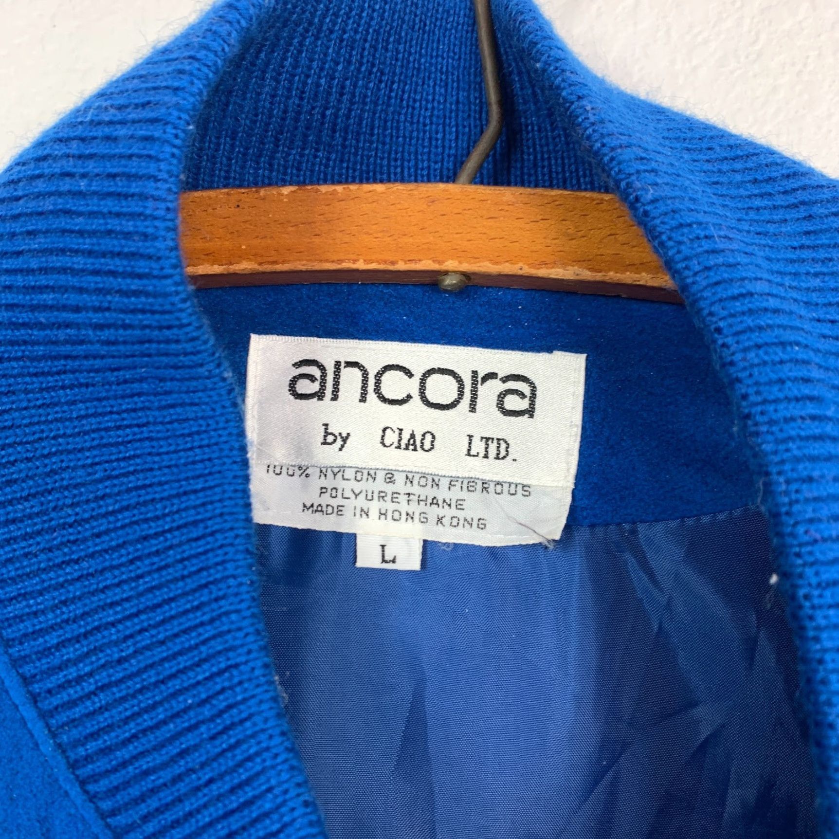 Vintage VINTAGE Ancora Nylon Jacket Blue 80s Faux Suede Button Knit Mid-Length Womens Large XS? Wait cannot add. Size L / US 10 / IT 46 - 6 Thumbnail