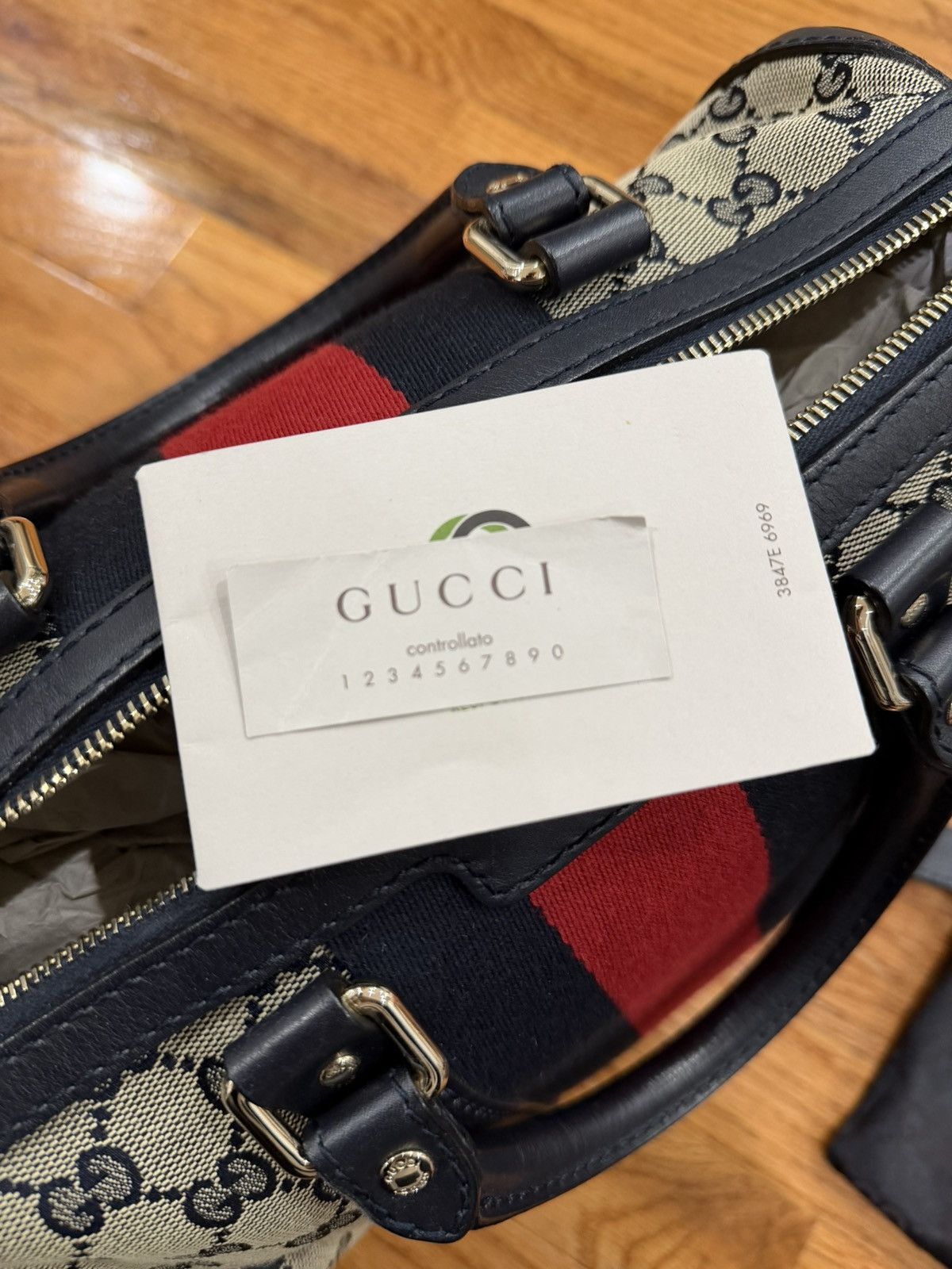 Gucci Gucci GG Canvas Boston Navy Medium Size ONE SIZE - 12 Thumbnail