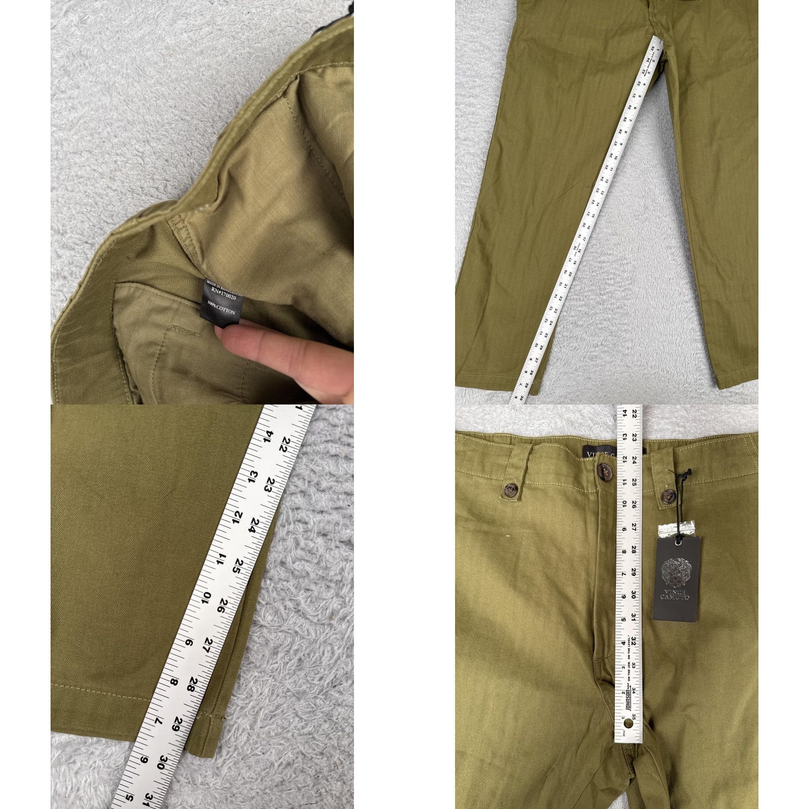 Vince Camuto Vince Camuto Pants Mens 36x30 Green Chino Flat Front Straight Leg Regular Waist 36 City Preppy Mens Size US 36 / EU 52 - 8 Thumbnail