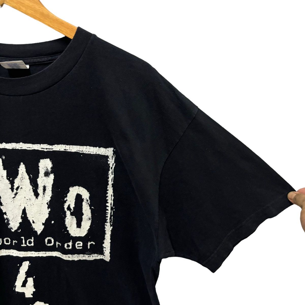 Vintage × WCW/nWo Vintage New World Order 4 Life Spellout Tshirt Size US L / EU 52-54 / 3 - 4 Thumbnail