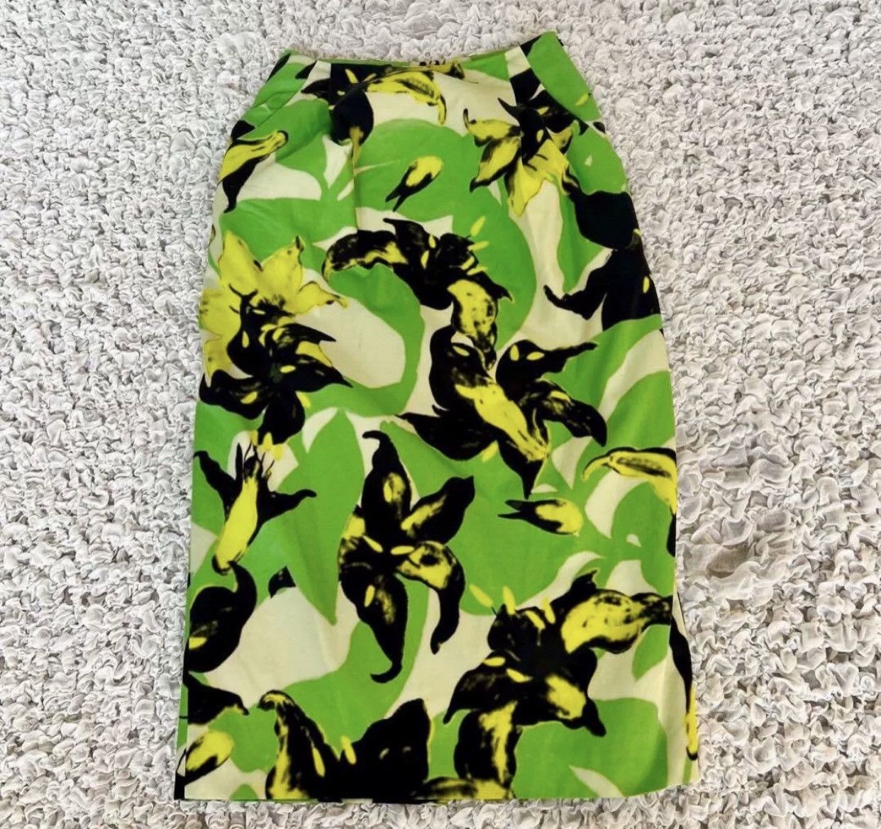 image of Dries Van Noten Pop Lily Print Overskirt in Green, Women's (Size 25)
