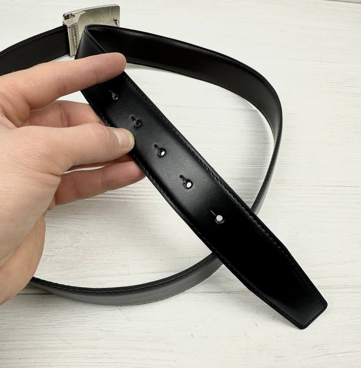 Trussardi Trussardi Collection Leather Belt Metal Buckle Made in Italy Size 38 - 7 Thumbnail