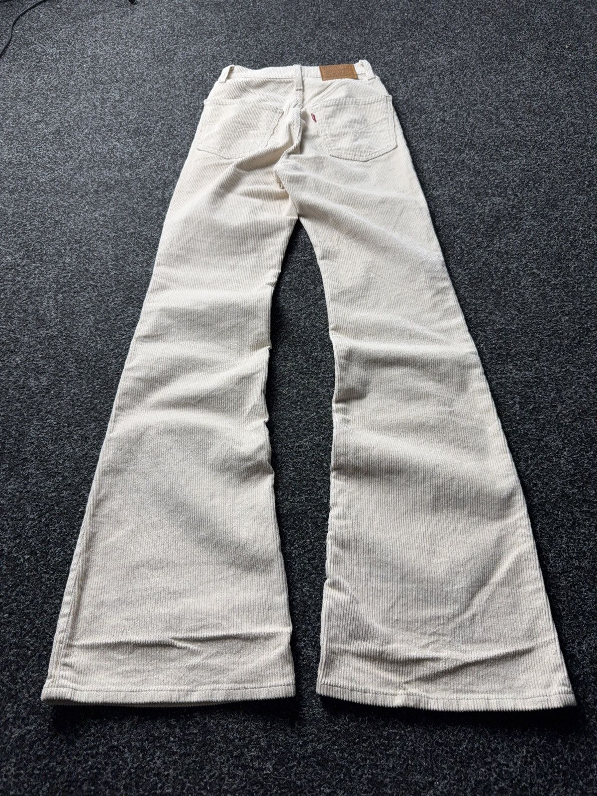 Levi's Retro Style 70s Levi’s Corduroy Flared Pants Cream Y2K 00s Size 23" - 10 Thumbnail