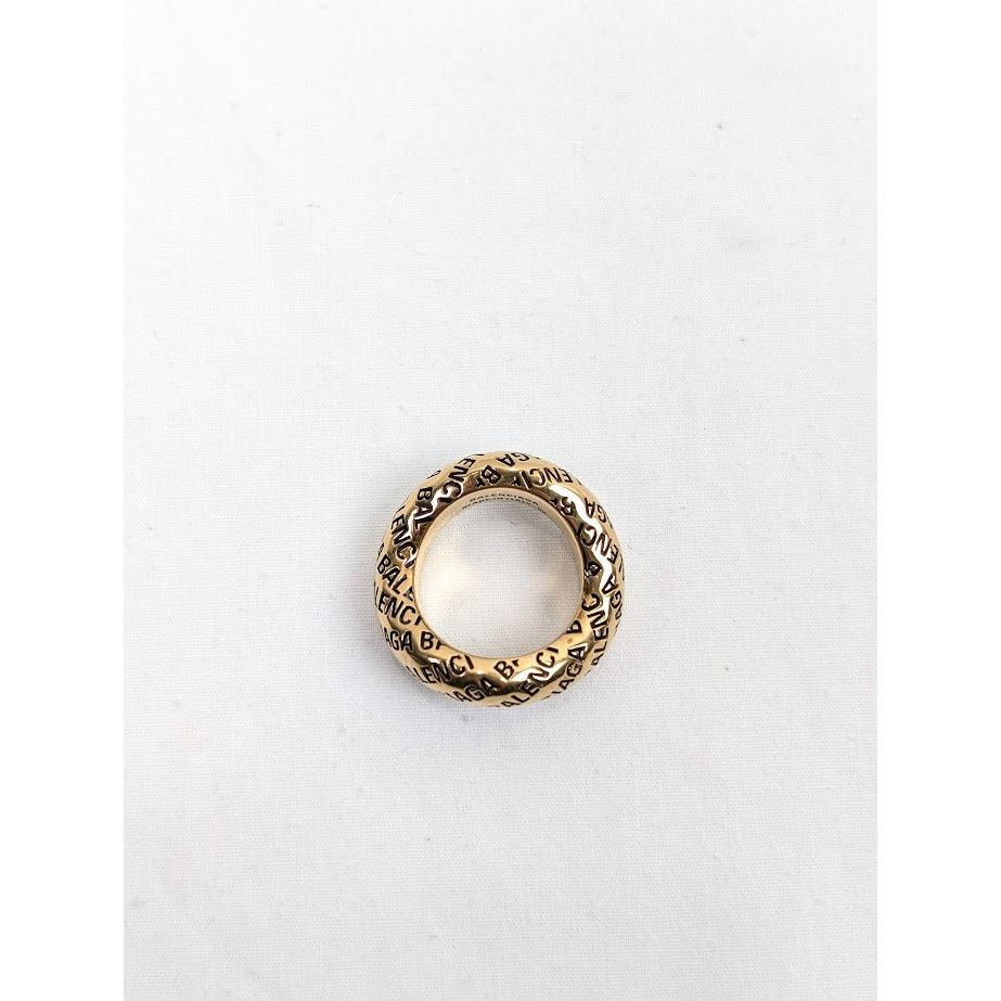 Balenciaga o1rshd1 Size: 52 / DUP / Brass Logo Ring in Antique Gold Size ONE SIZE - 3 Thumbnail