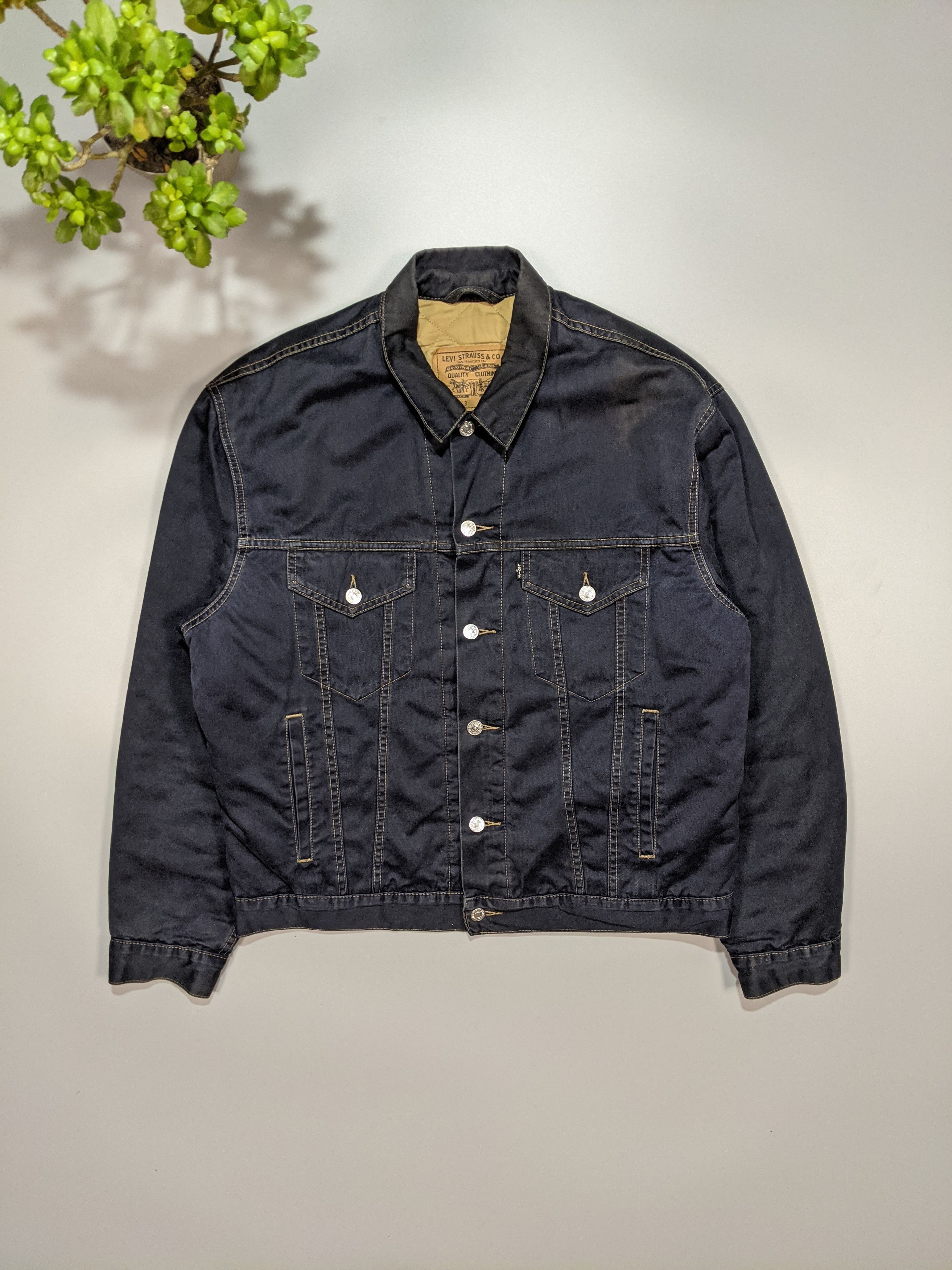 Levi's × Levi's Vintage Clothing LEVIS Vintage 80s - 90s Dark Blue Denim Men`s Jacket Size US L / EU 52-54 / 3 - 1 Thumbnail