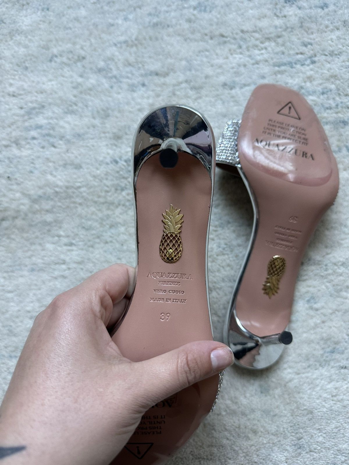 Aquazzura READ NEW Aquazzura Wonderland Crystal Embellished Heels Size US 9 / IT 39 - 6 Thumbnail