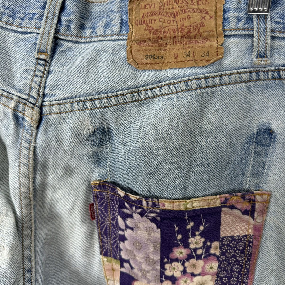 Levi's ☀️LEVI’S 501XX PATCHWORK DENIM JEANS PANTS Size US 34 / EU 50 - 7 Thumbnail