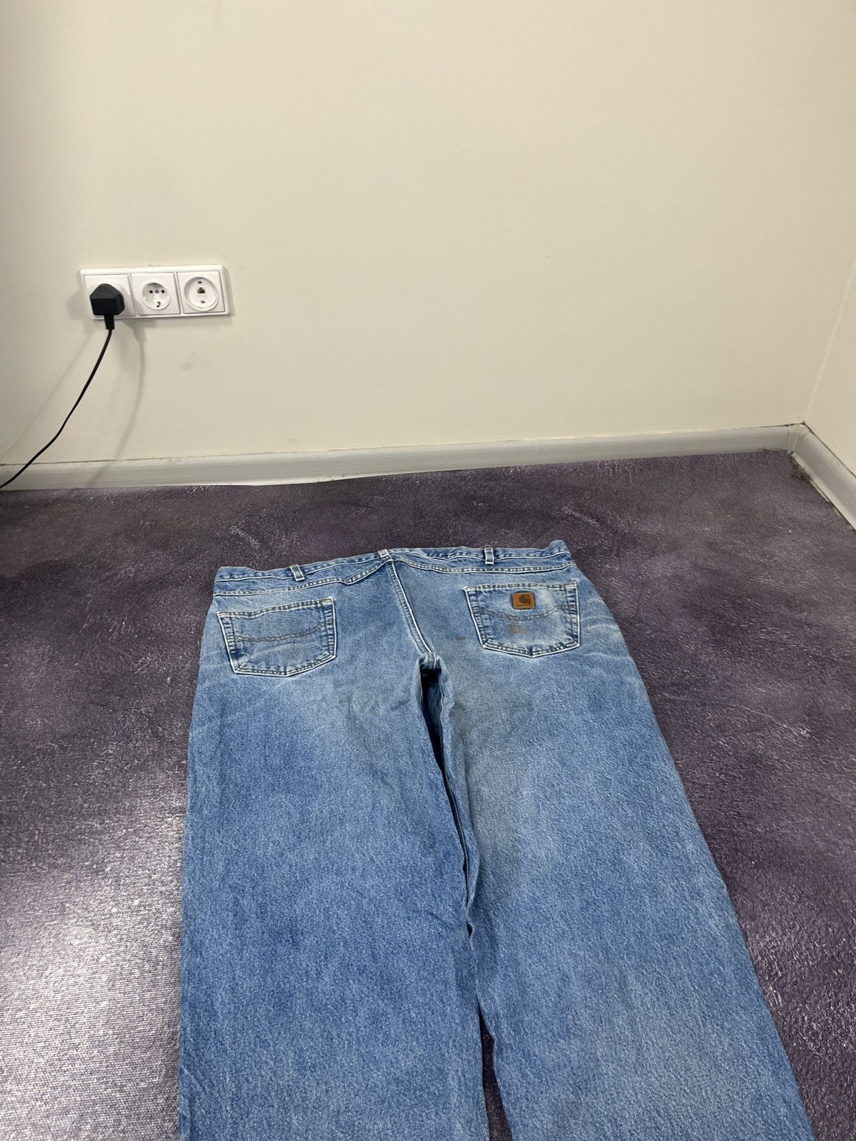 Carhartt Vintage 90s Carhartt Faded Blue Y2K Work Baggy Jeans Size US 44 / EU 60 - 5 Thumbnail