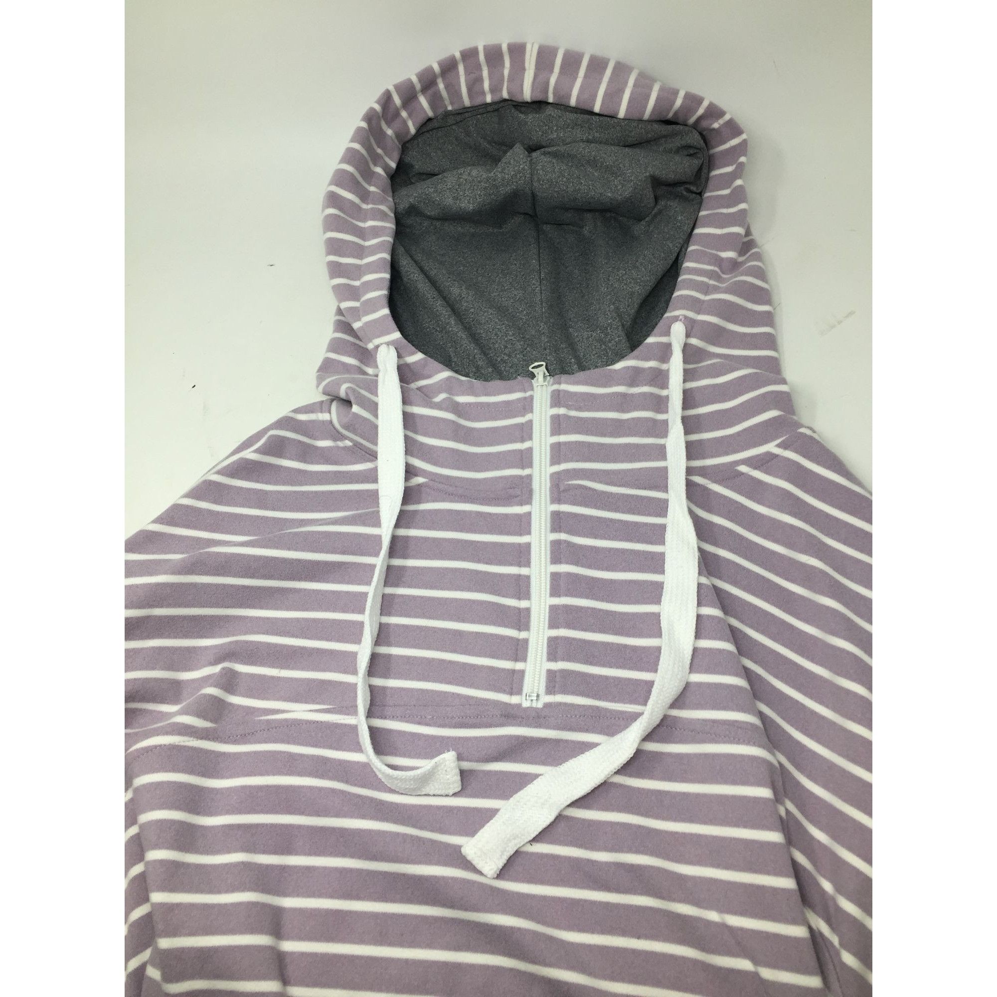 Other Ninexis Womens Purple and White Striped Hoodie Size 2X Size XXL / US 16-18 / IT 52-54 - 6 Thumbnail