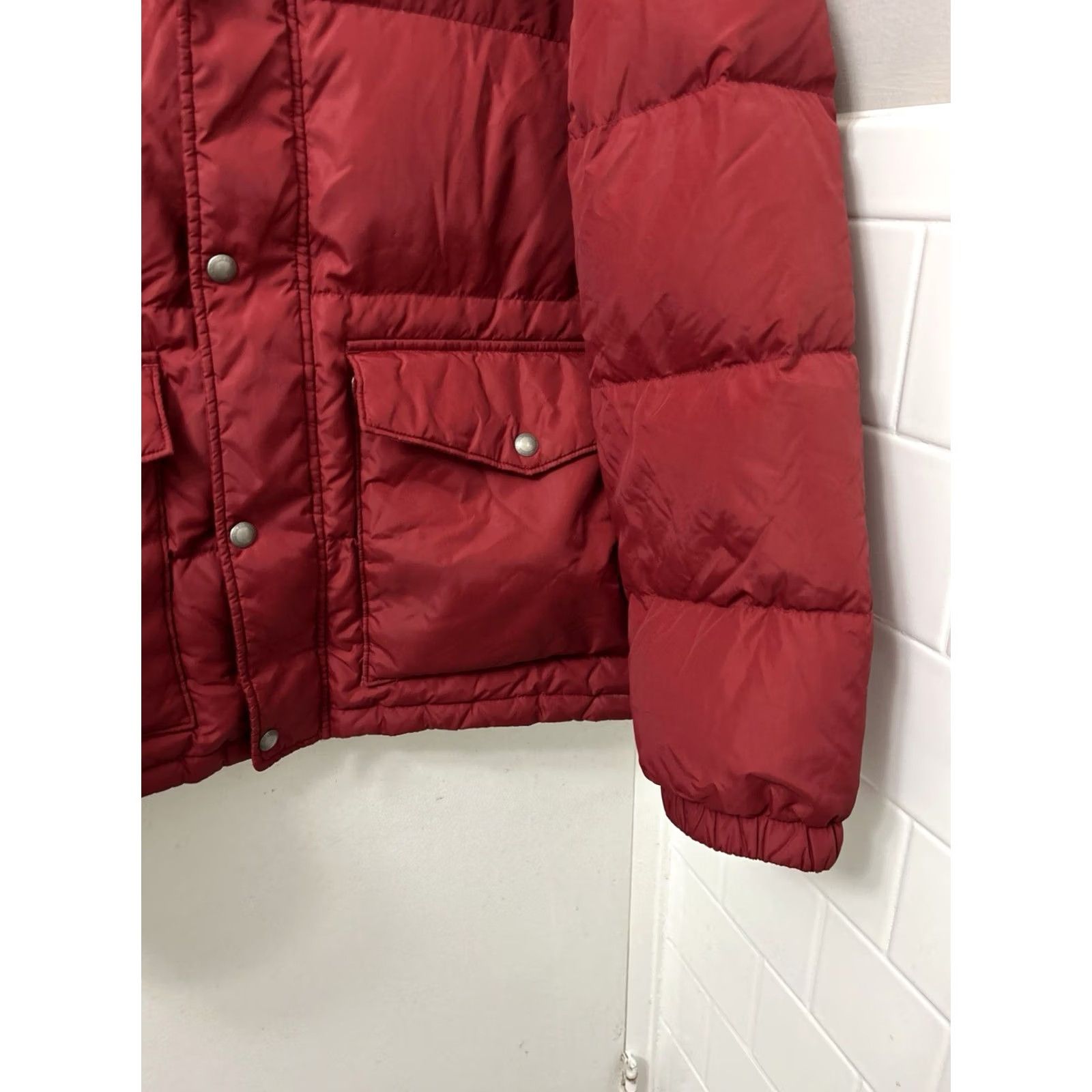 Lands' End VINTAGE Lands' End Down Puffer Jacket Mens XL Red Full Zip Pockets Insulated Coat L/S Size US XL / EU 56 / 4 - 4 Thumbnail