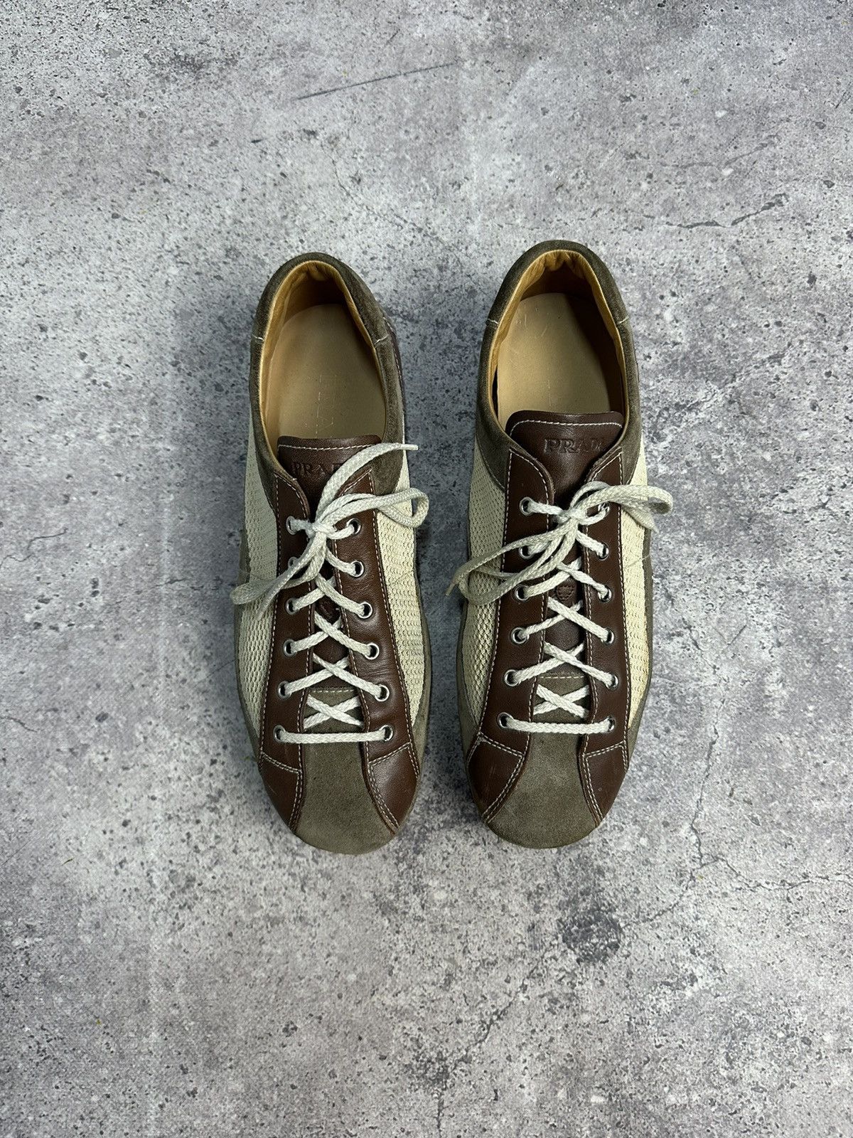 Luxury × Prada × Vintage Vintage Prada Suede Leather Shoes Mesh