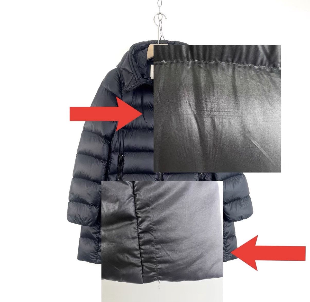 Moncler Moncler Black Classic Hooded Mid-Length Down Jacket K12 Size S / US 4 / IT 40 - 8 Thumbnail
