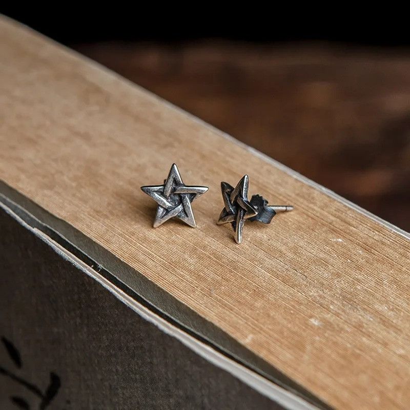 Jewelry Star Stud Earrings 925 Sterling Silver Ear Jewelry Gift Size ONE SIZE - 1 Thumbnail