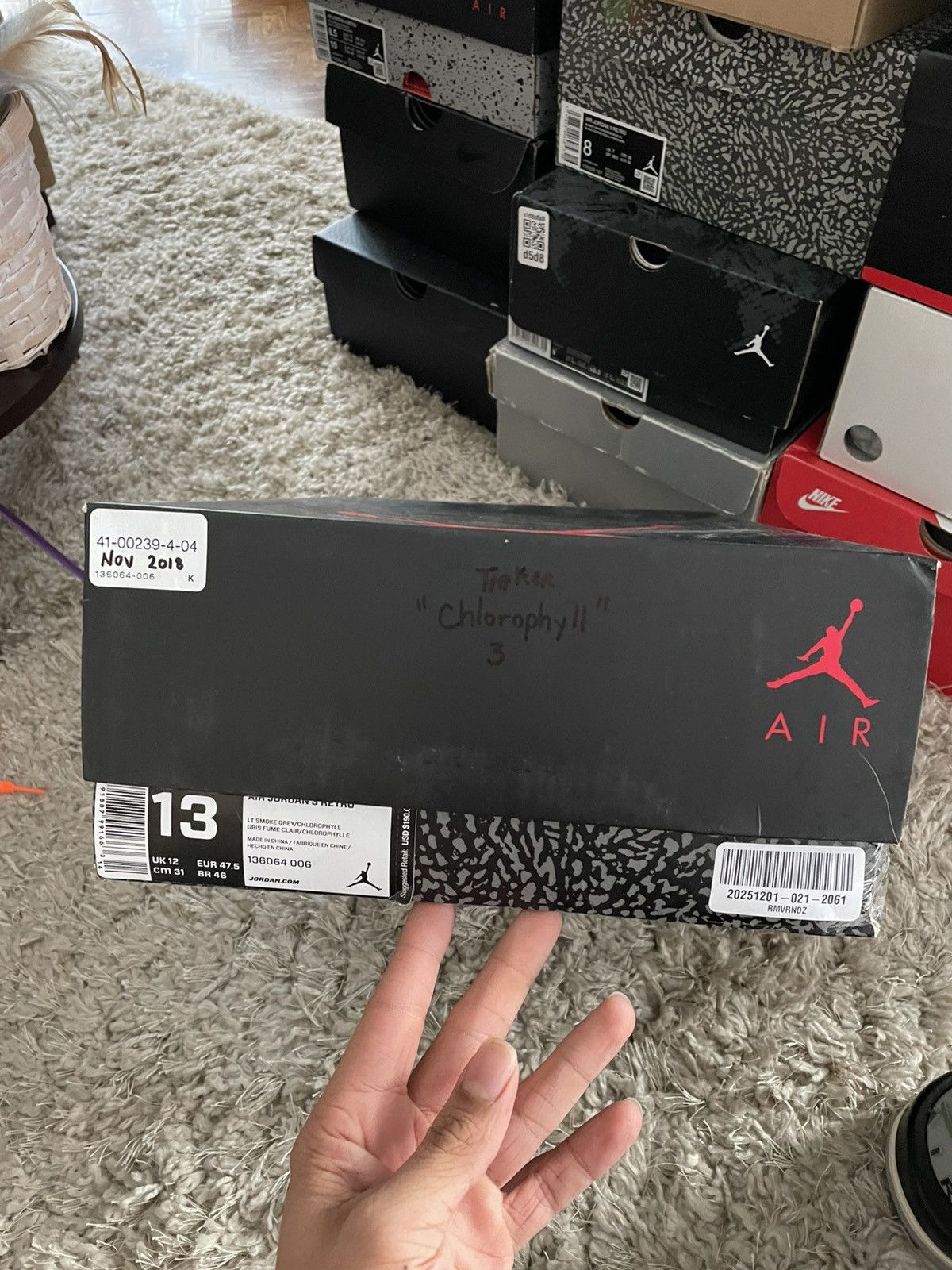 Jordan Brand Jordan 3 Chlorophyll Size US 13 / EU 46 - 11 Thumbnail