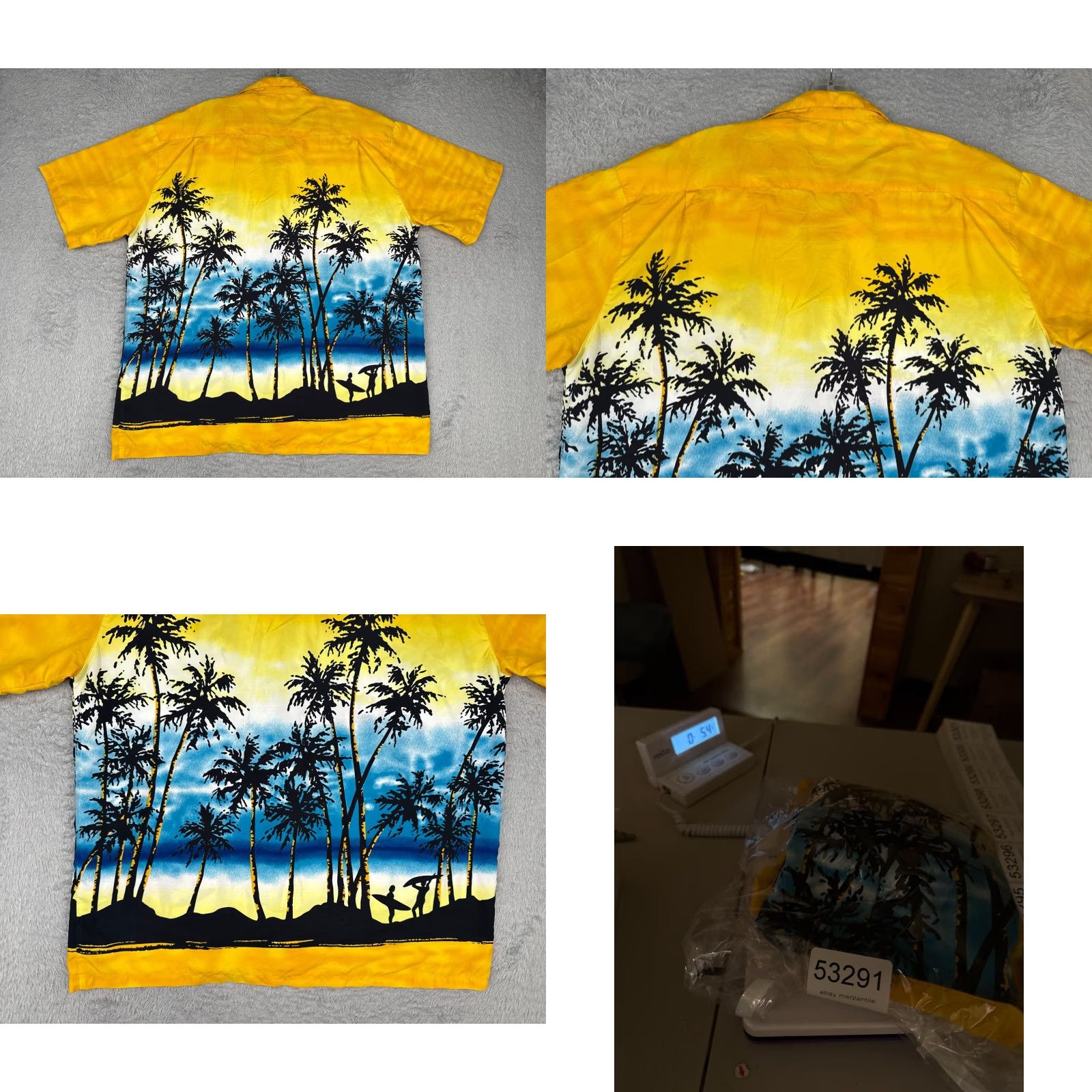 Vintage Curfew Shirt Mens Hawaiian Short Sleeve Button-Up Yellow 100% Polyester Floral 44 in Chest Adult Medium Size US M / EU 48-50 / 2 - 9 Thumbnail